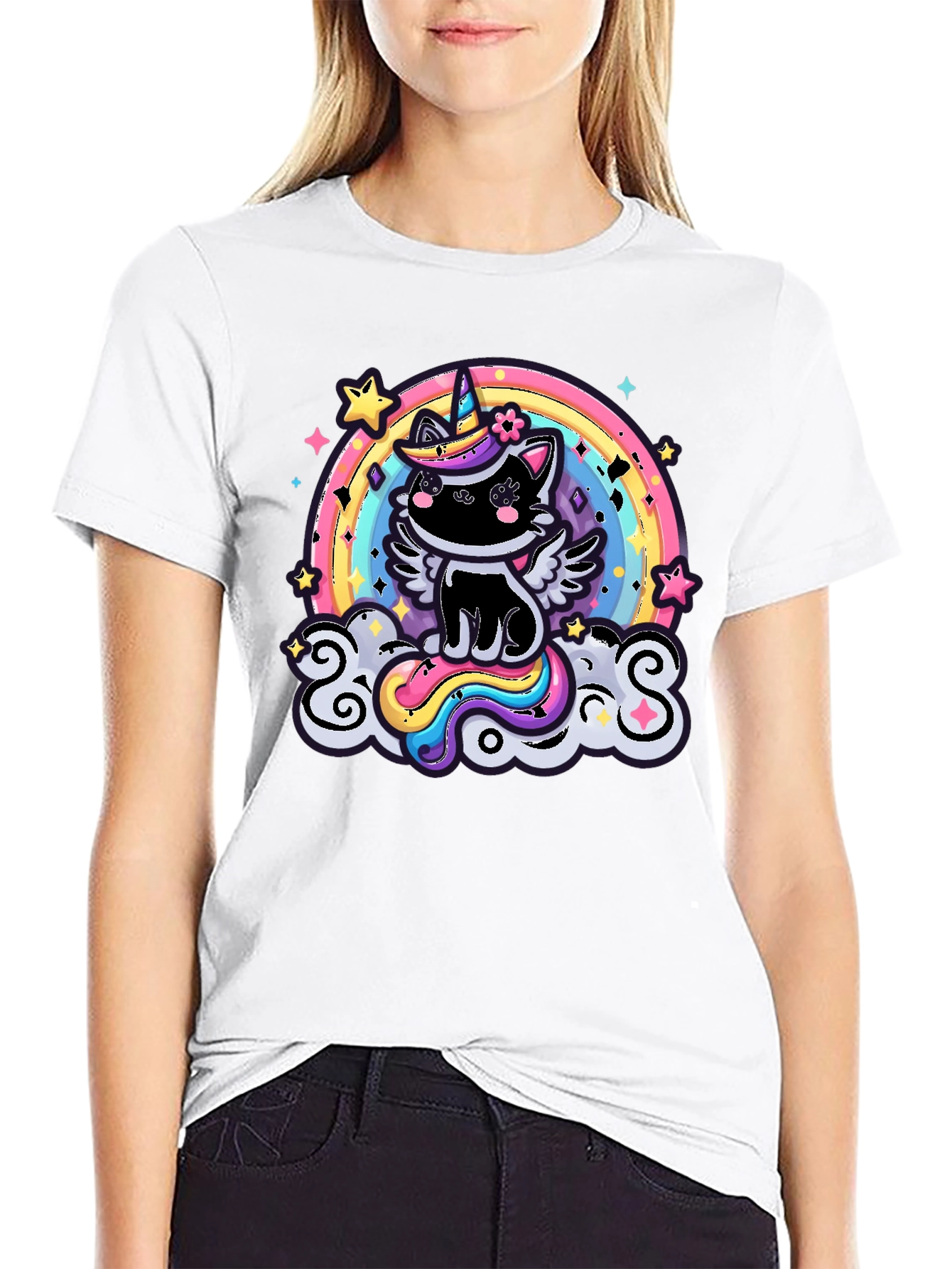 Unicorn Cat Rainbow T-Shirt