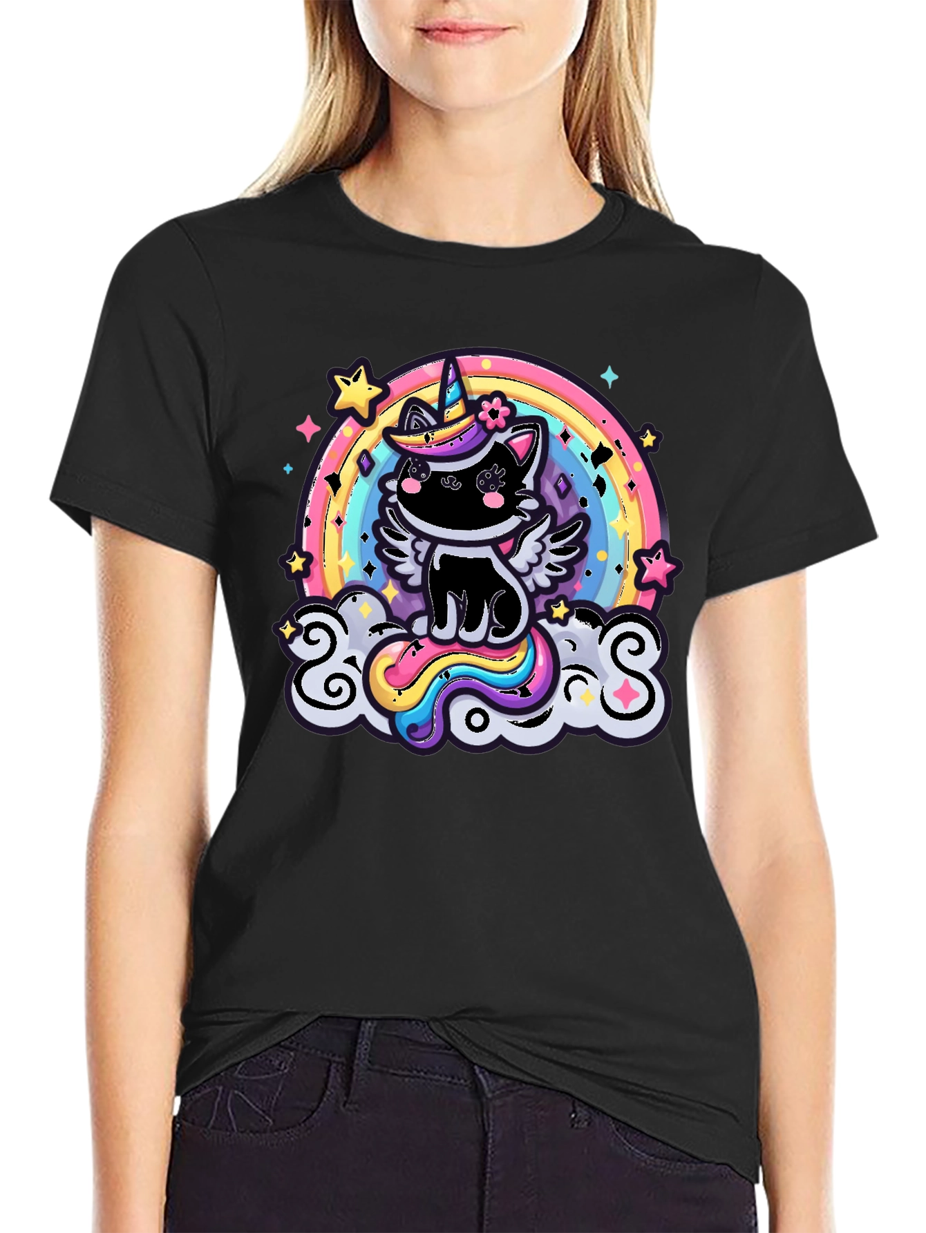 Unicorn Cat Rainbow T-Shirt