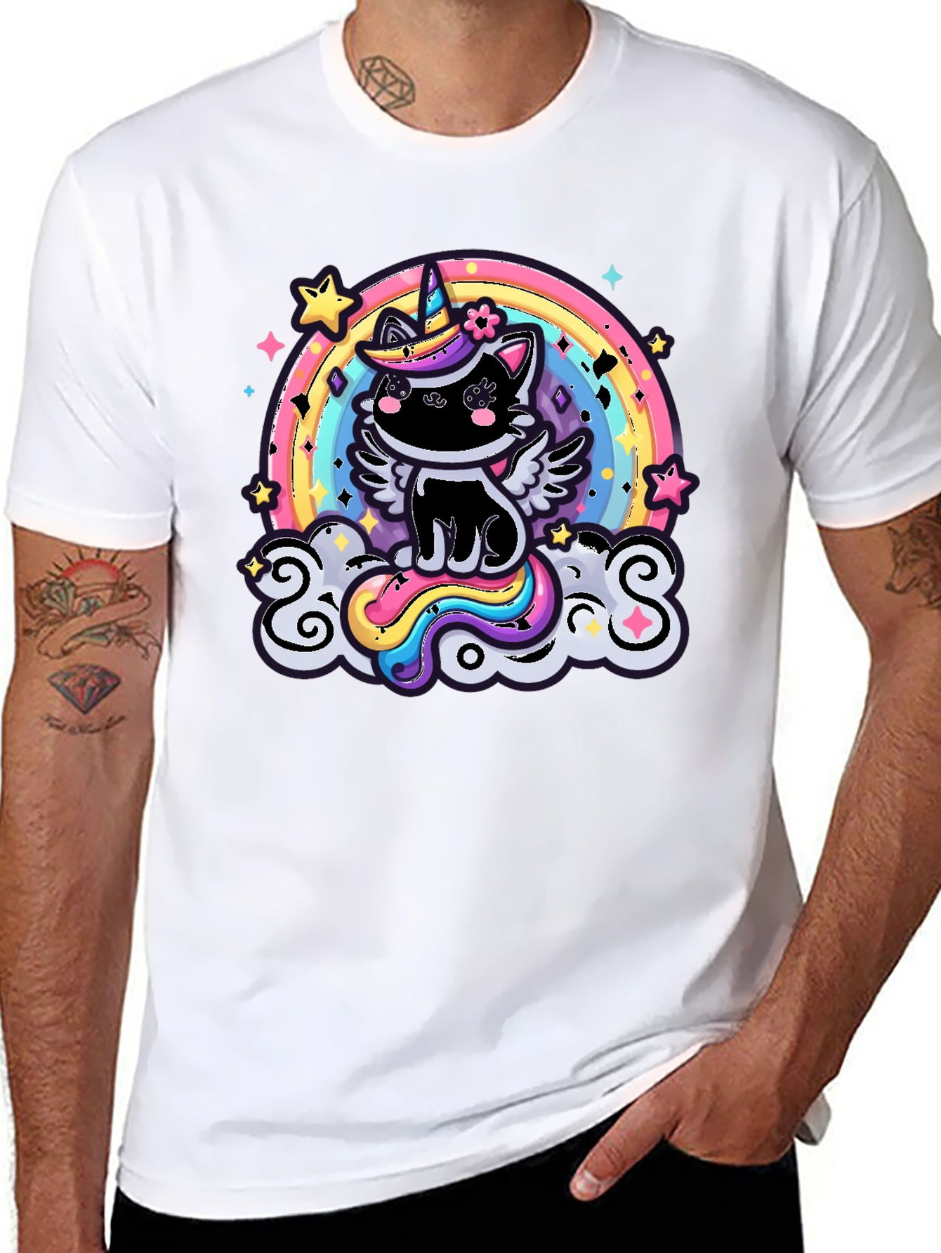 Unicorn Cat Rainbow T-Shirt
