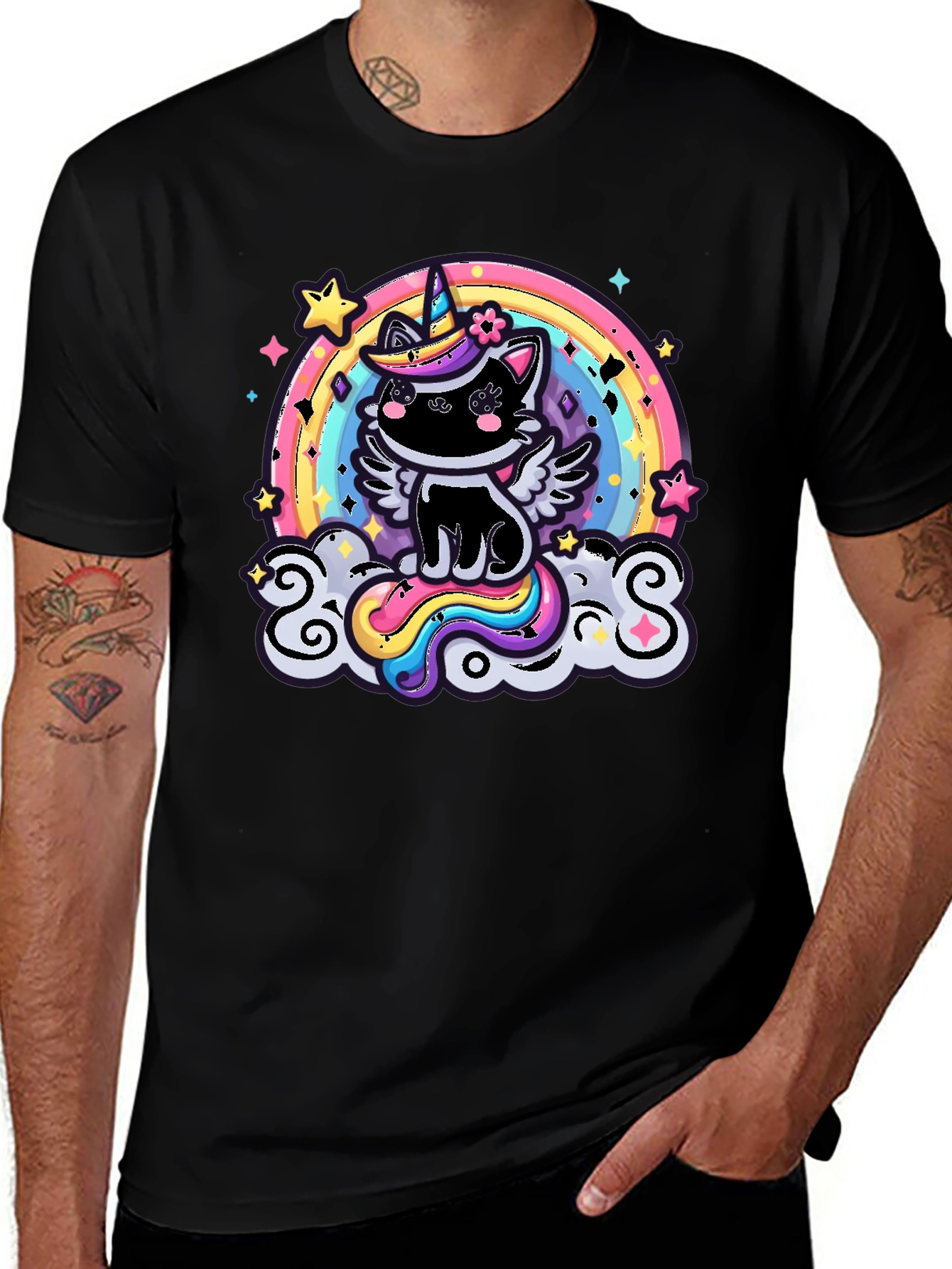 Unicorn Cat Rainbow T-Shirt