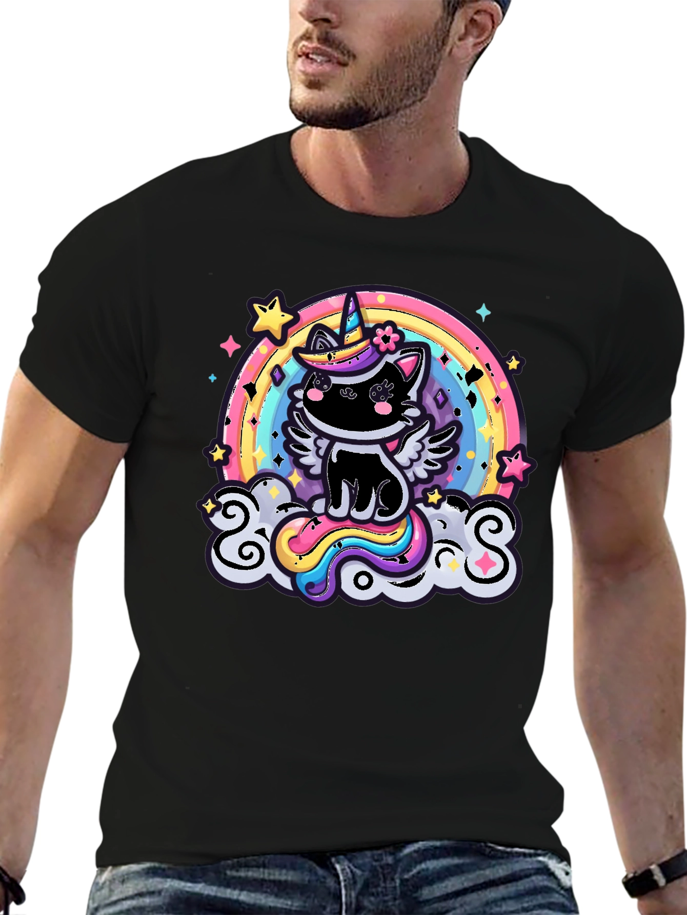 Unicorn Cat Rainbow T-Shirt