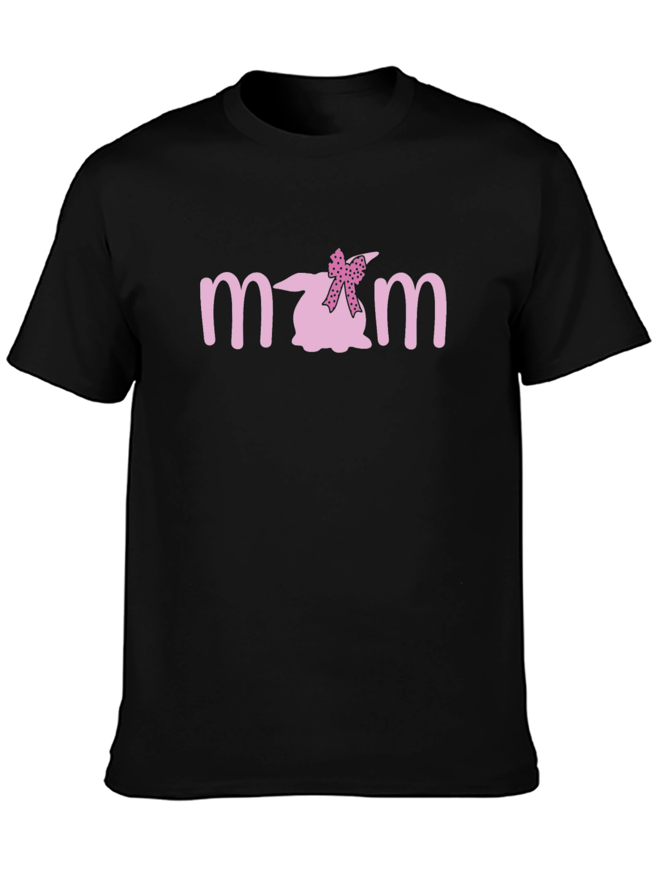 Cute Bunny Mom T-Shirt - Black