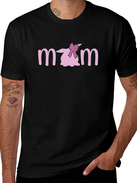 Cute Bunny Mom T-Shirt - Black