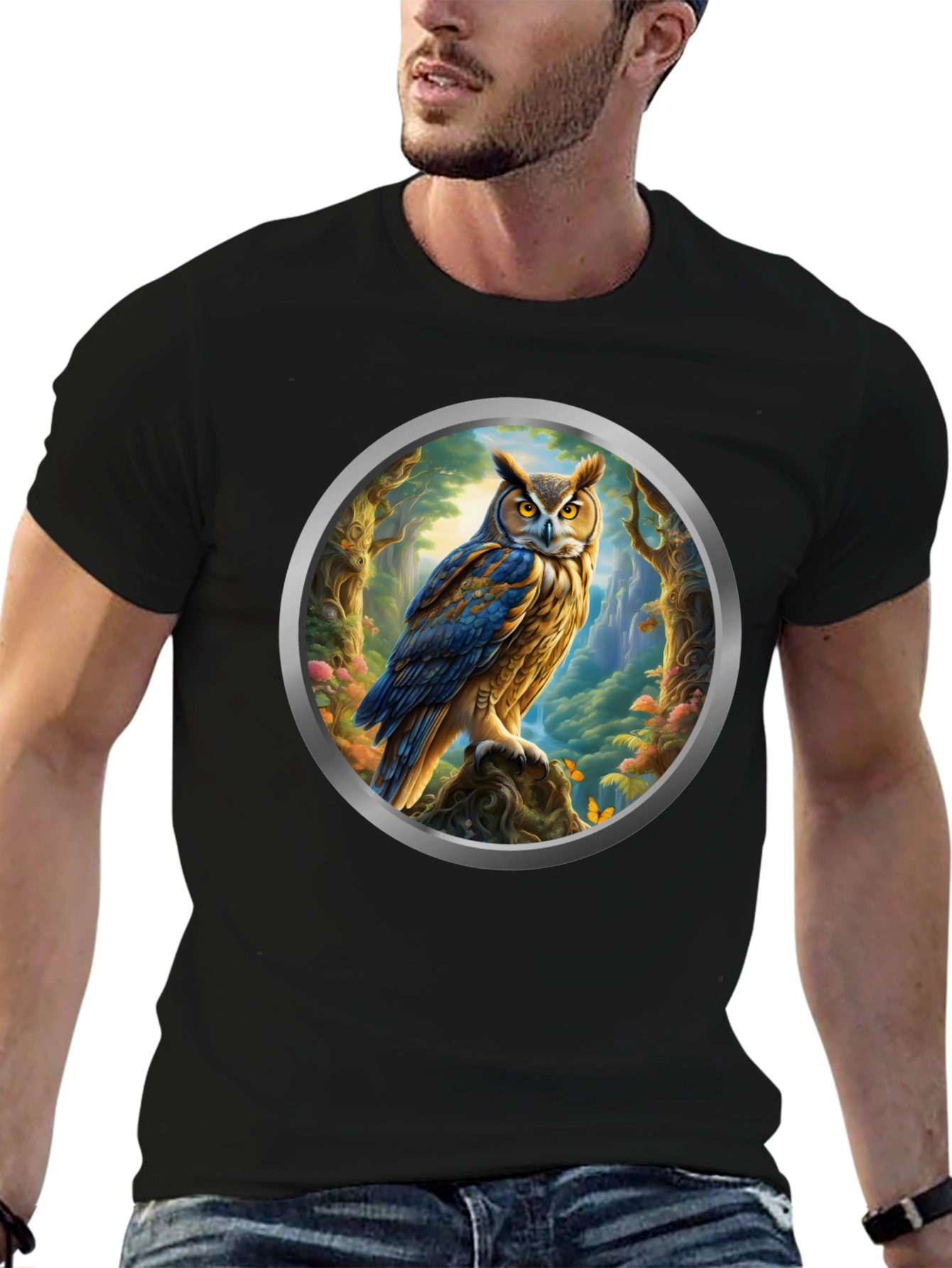 Owl Forest Portal Graphic Tee