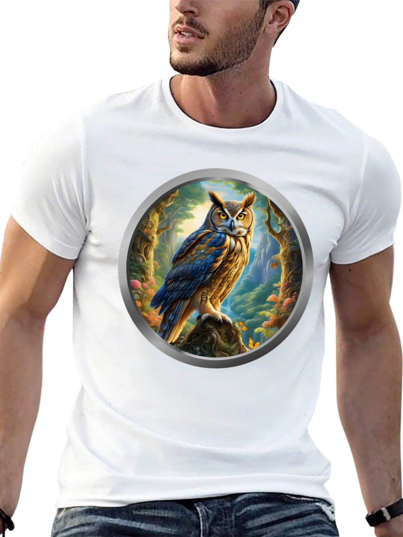 Owl Forest Portal Graphic Tee