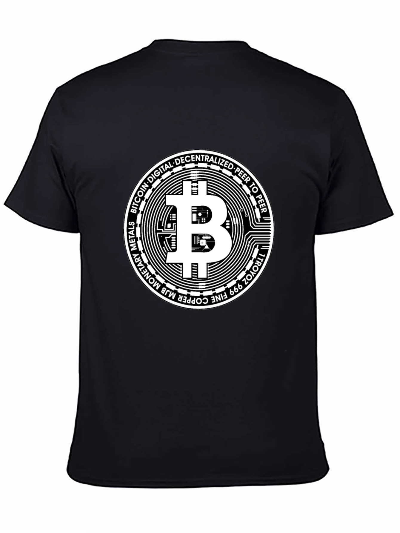 Bitcoin Crypto Currency Black Graphic Tee