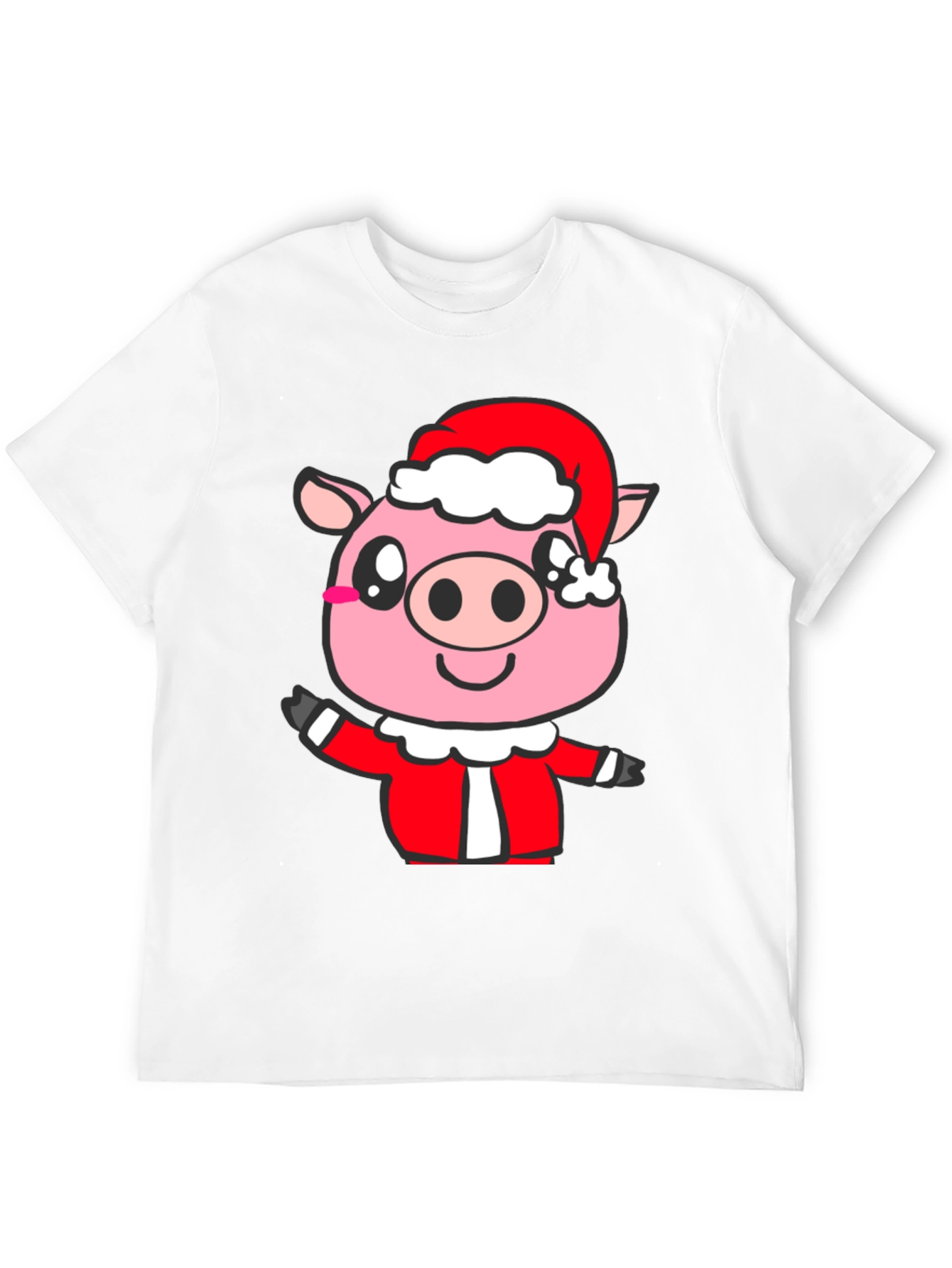 Festive Pig Santa T-Shirt - Holiday Cheer