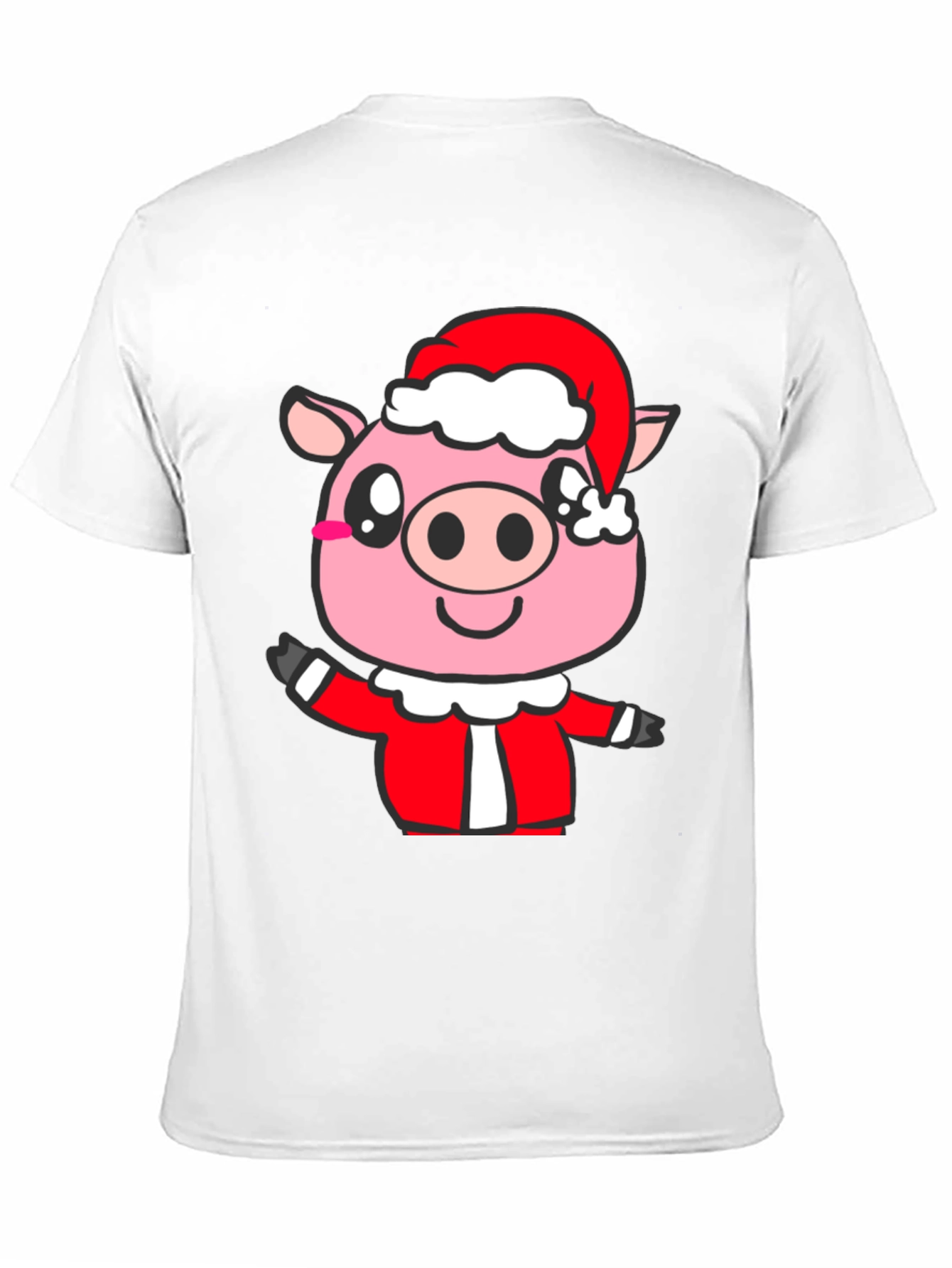 Festive Pig Santa T-Shirt - Holiday Cheer