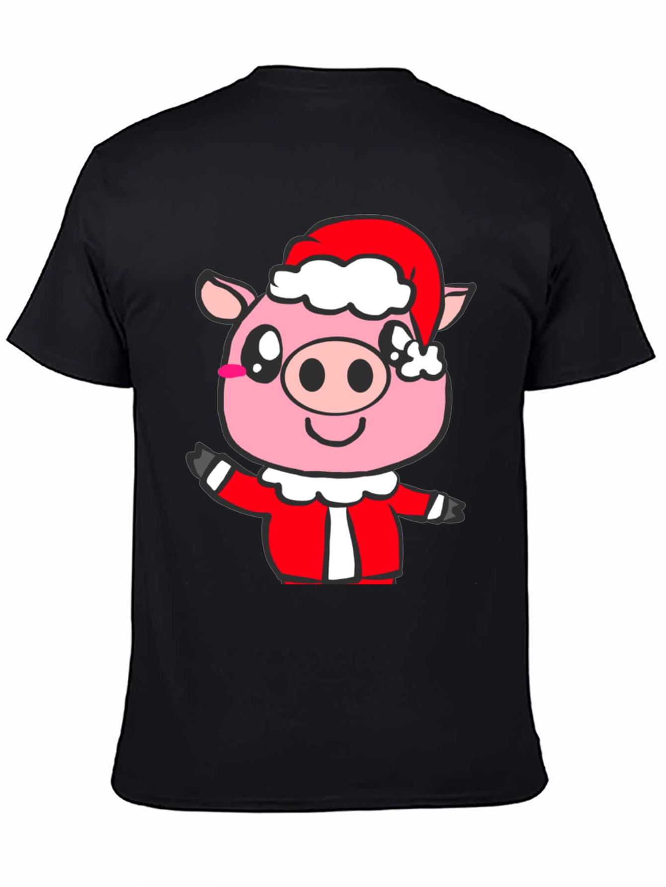 Festive Pig Santa T-Shirt - Holiday Cheer