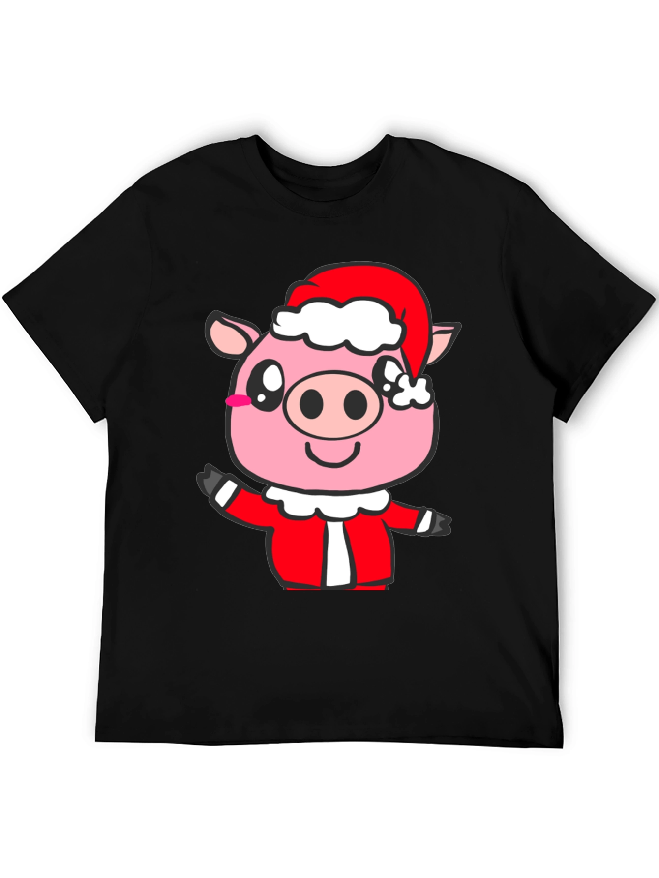 Festive Pig Santa T-Shirt - Holiday Cheer