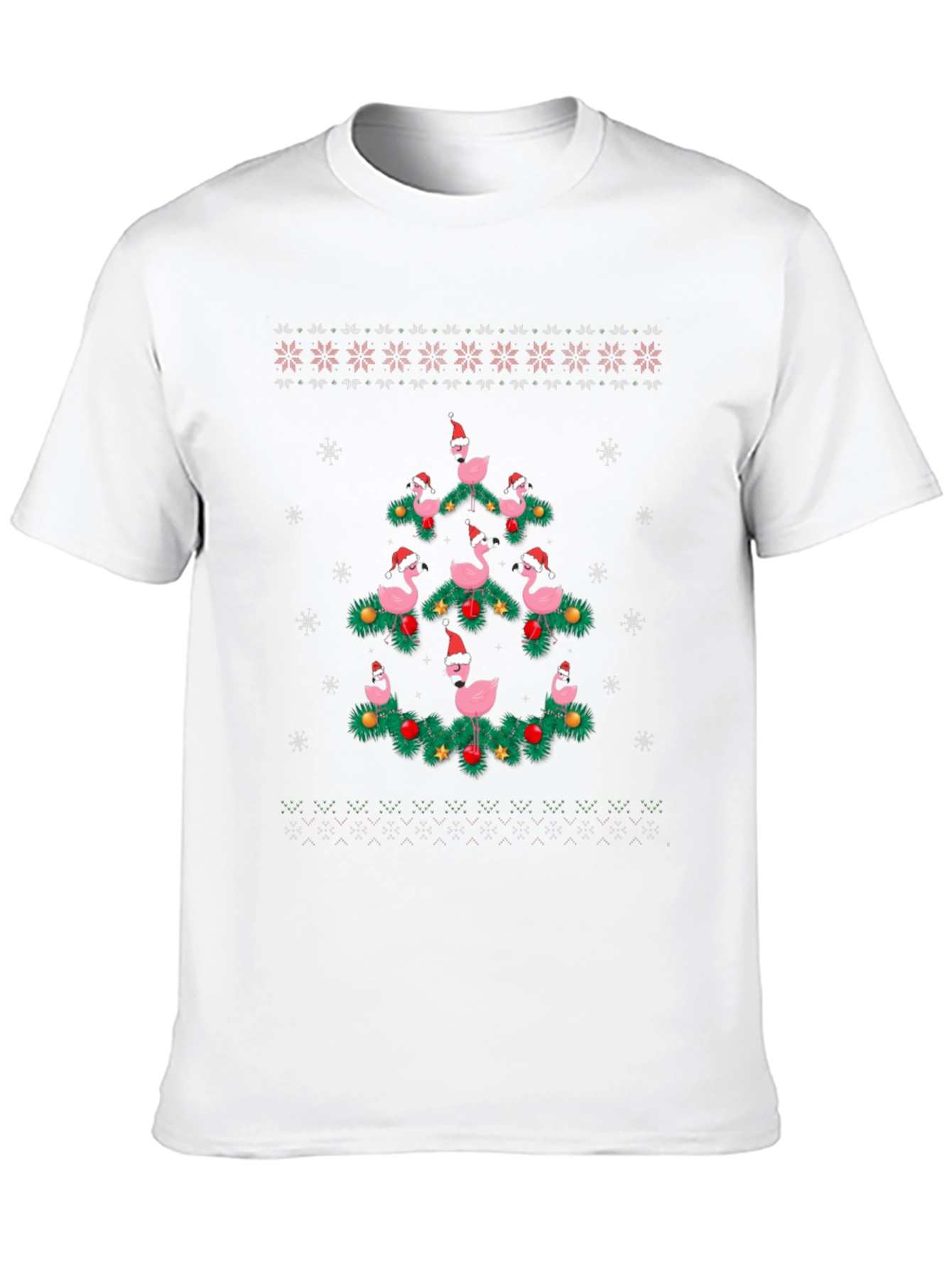 Festive Flamingo Christmas Tree T-Shirt