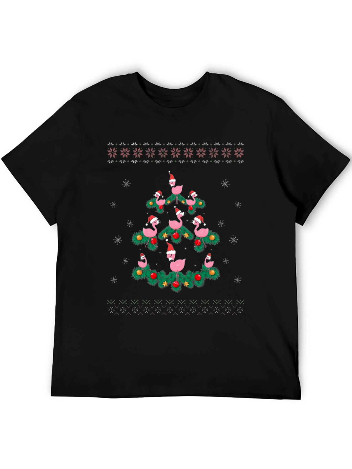 Festive Flamingo Christmas Tree T-Shirt