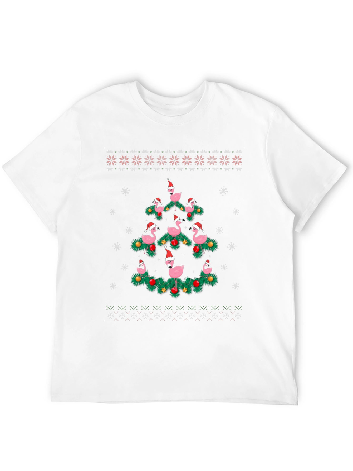 Festive Flamingo Christmas Tree T-Shirt