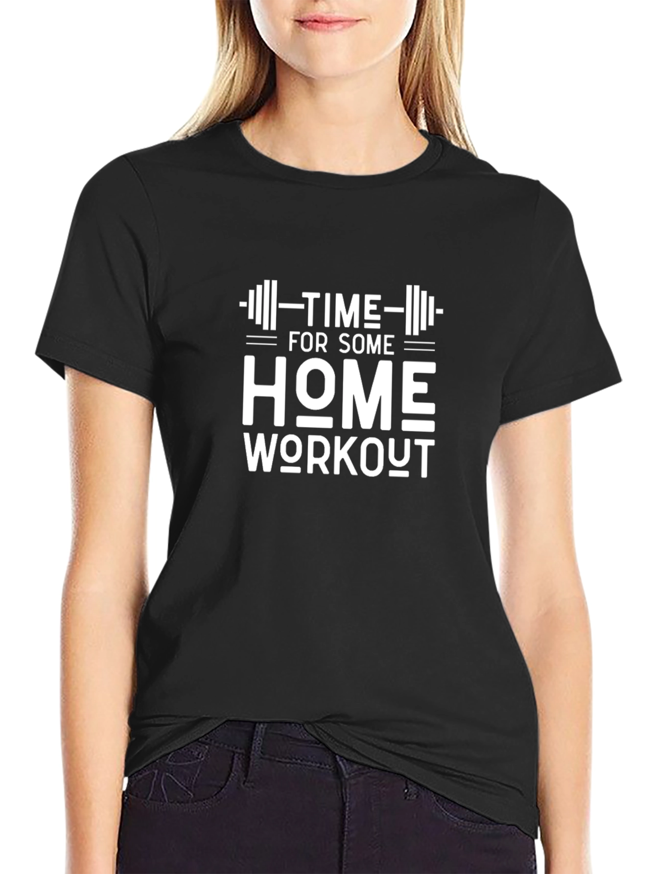 Time for Some Home Workout Black T-Shirt