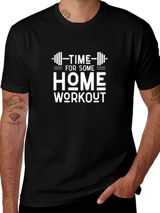 Time for Some Home Workout Black T-Shirt