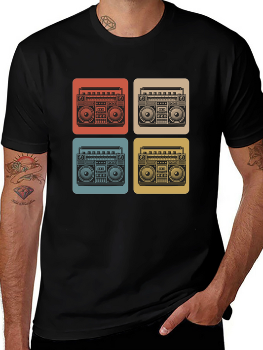 Retro Boombox T-Shirt - Vintage Music Style