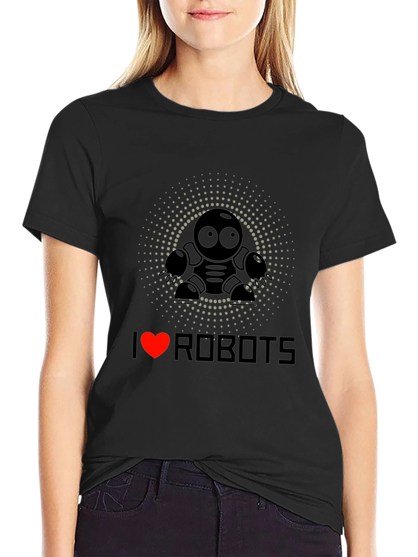 I Heart Robots Graphic T-Shirt - Cool Design