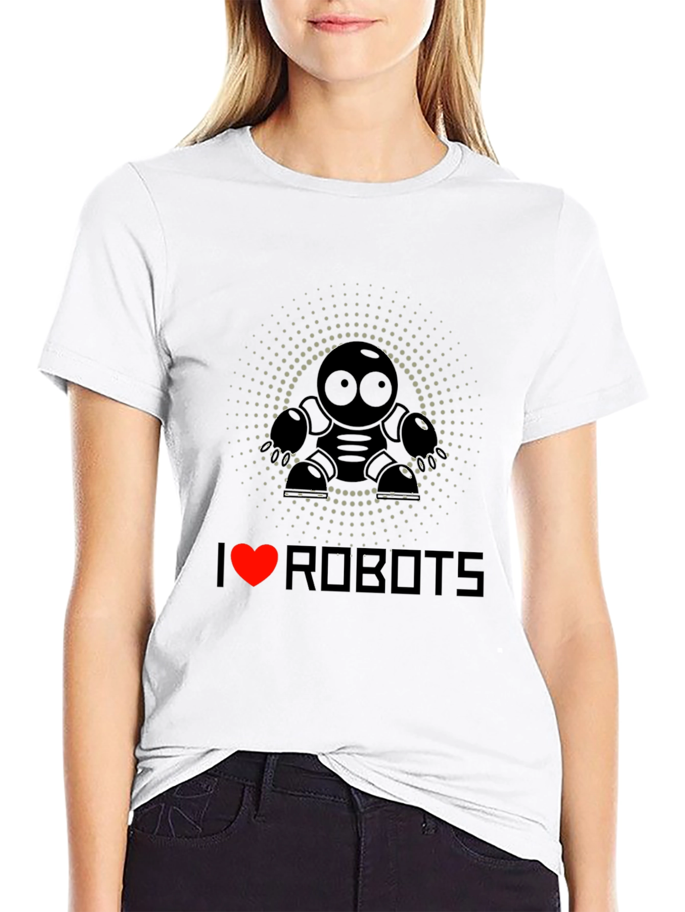 I Heart Robots Graphic T-Shirt - Cool Design