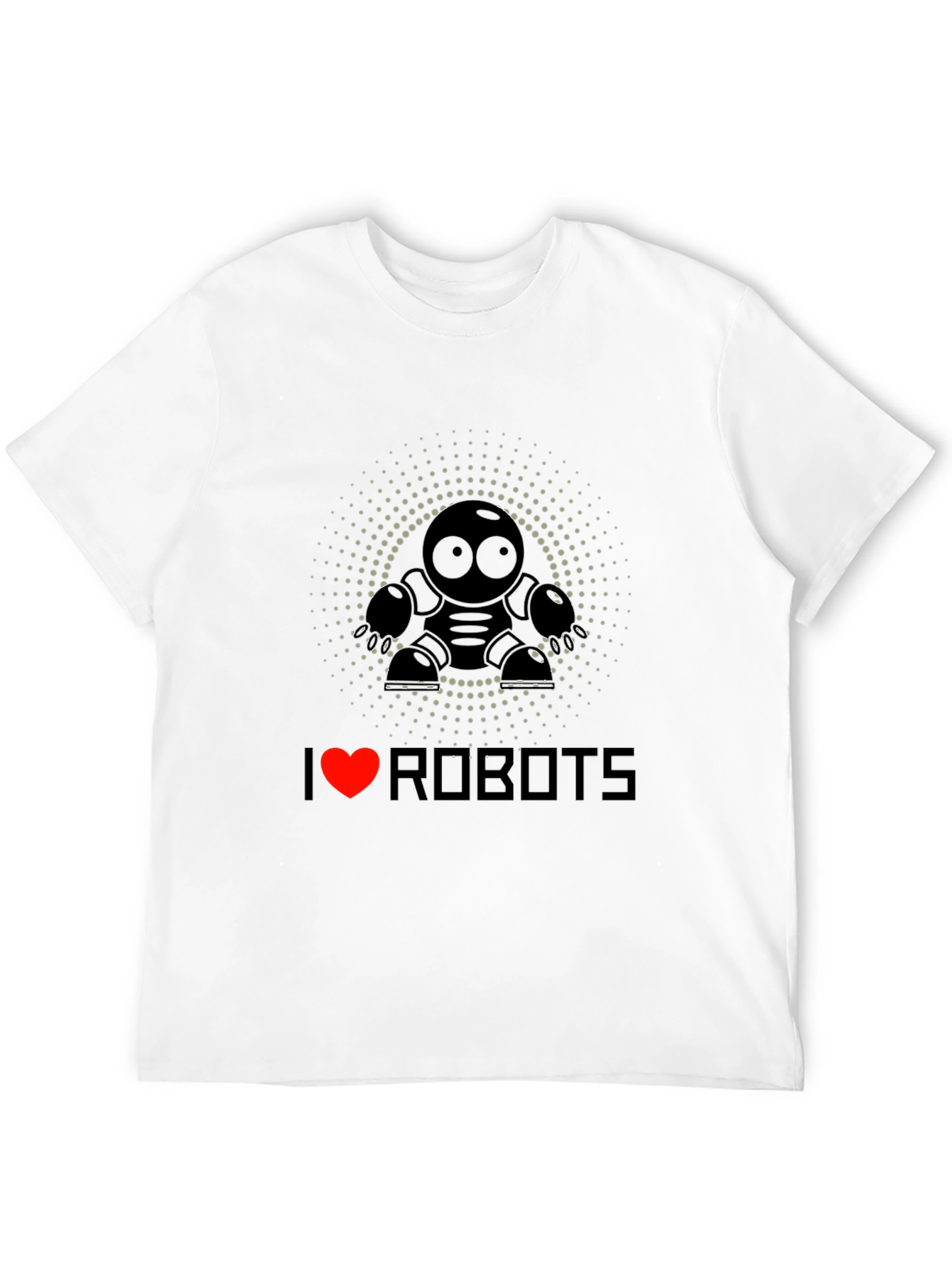 I Heart Robots Graphic T-Shirt - Cool Design