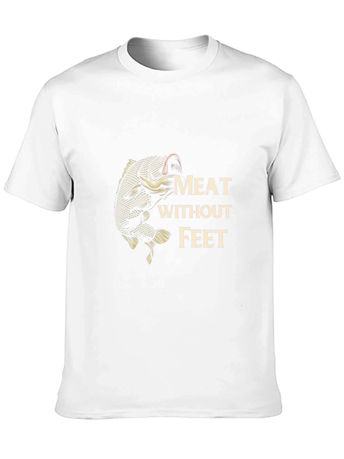 Meat Without Feet Black T-Shirt - Fishing Humor