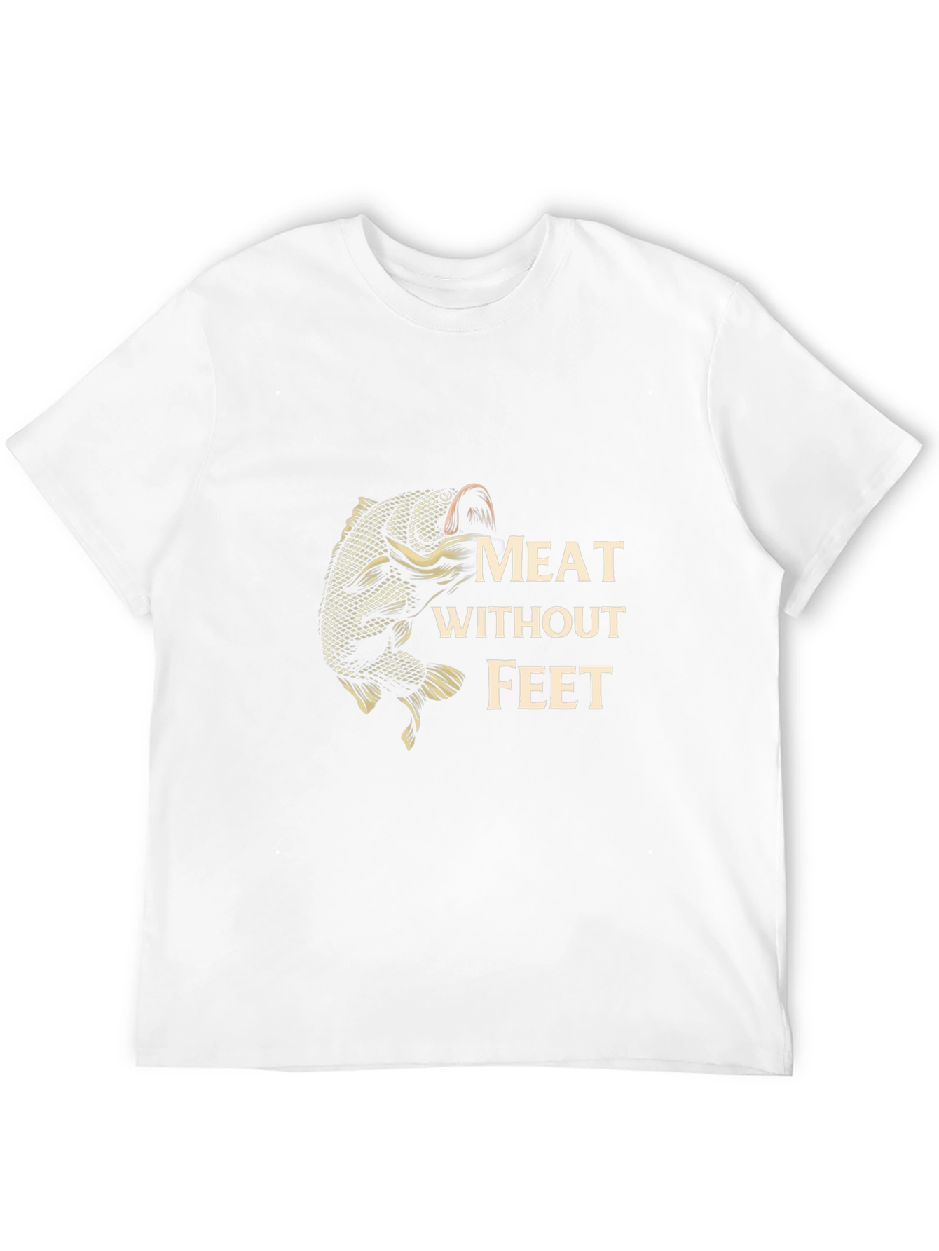 Meat Without Feet Black T-Shirt - Fishing Humor