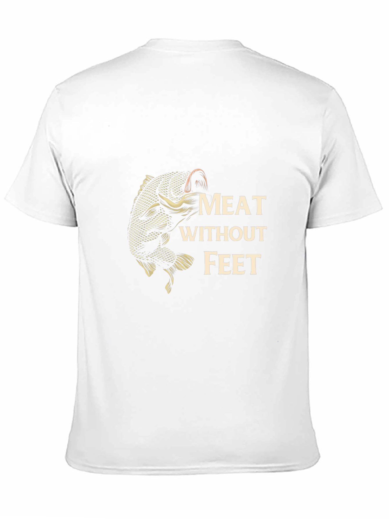 Meat Without Feet Black T-Shirt - Fishing Humor