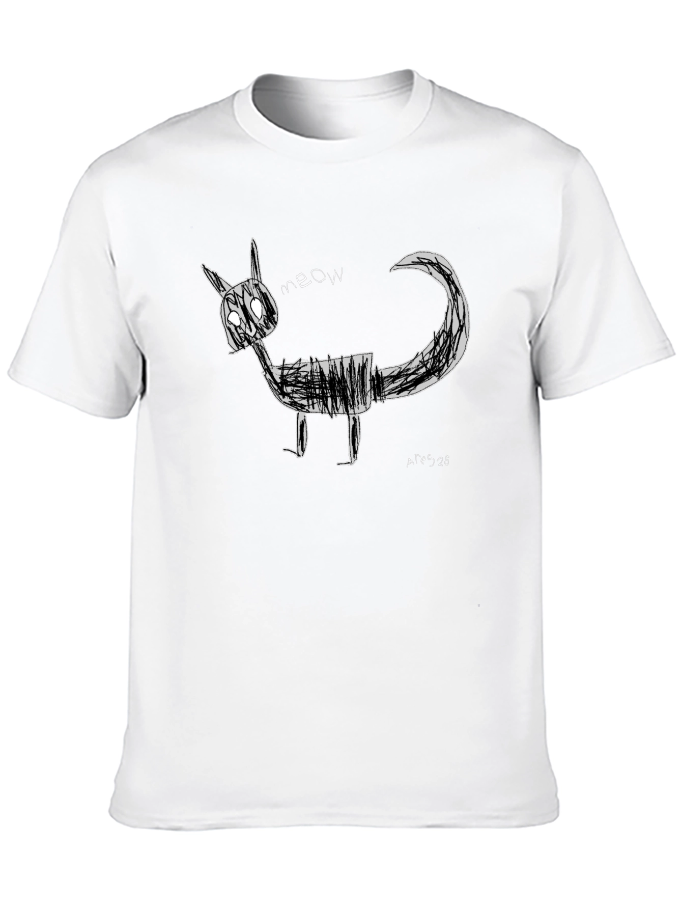 Sketchy Cat Graphic Tee - Black Unisex T-Shirt