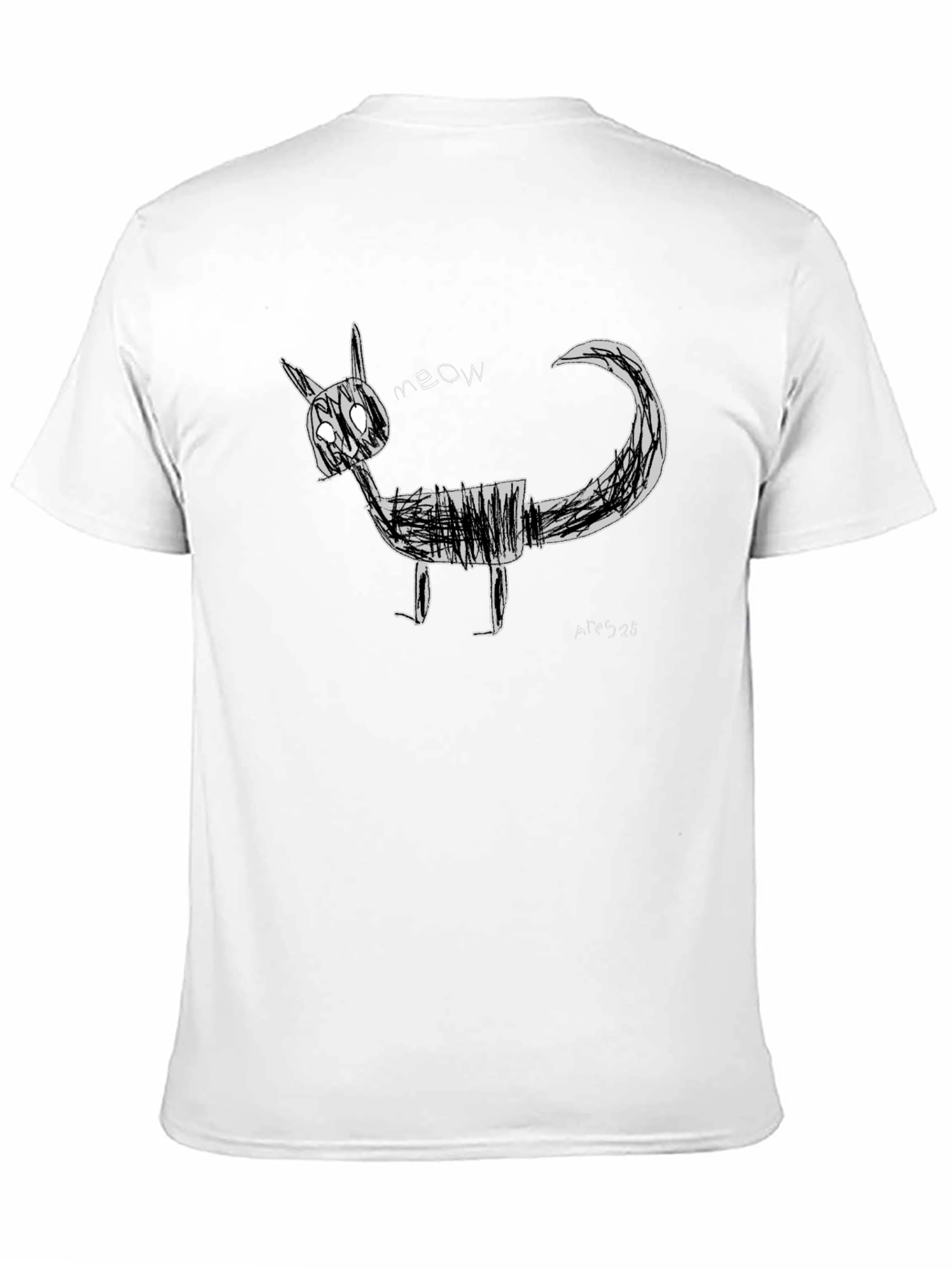 Sketchy Cat Graphic Tee - Black Unisex T-Shirt