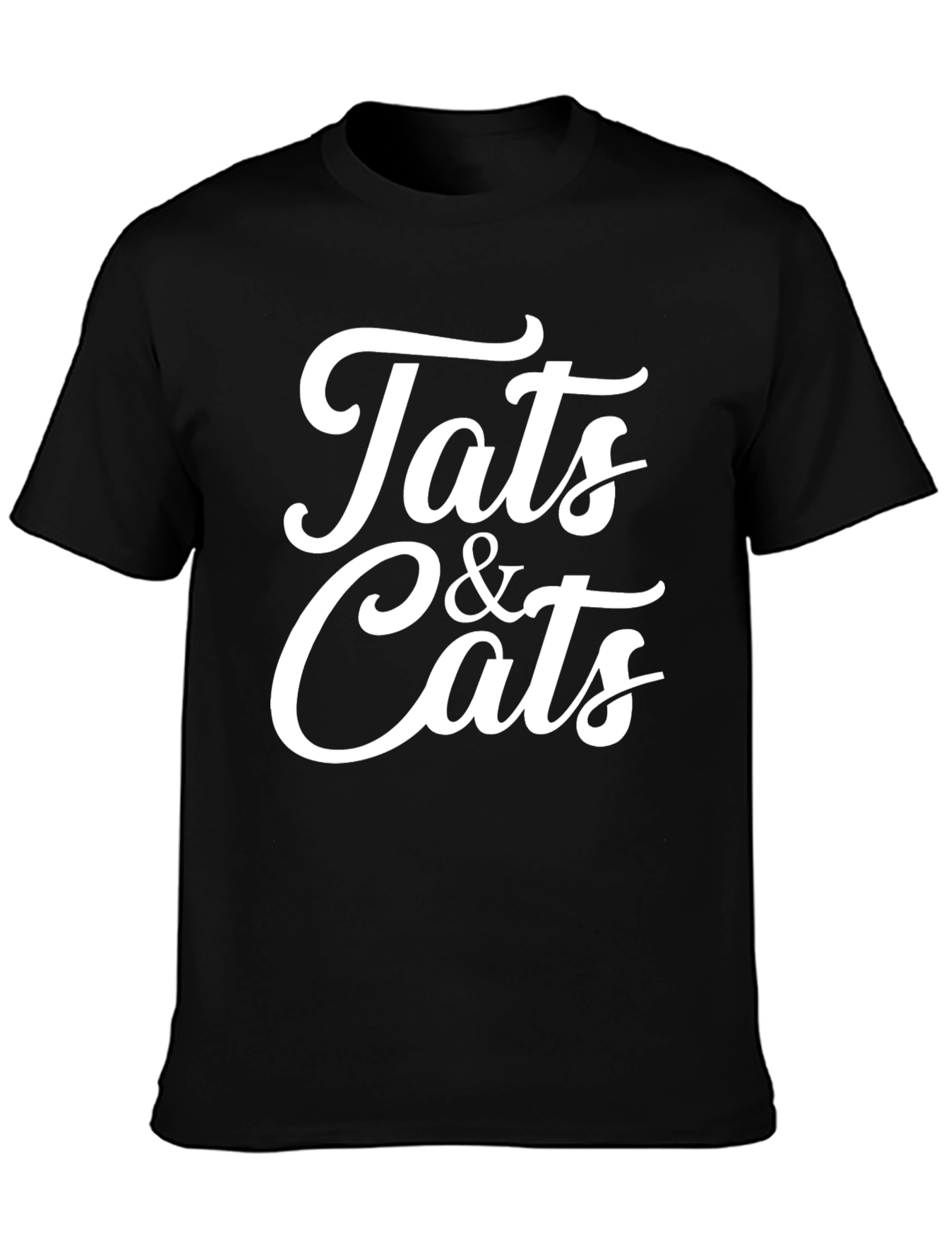Tats & Cats Graphic Tee - Stylish Black T-Shirt