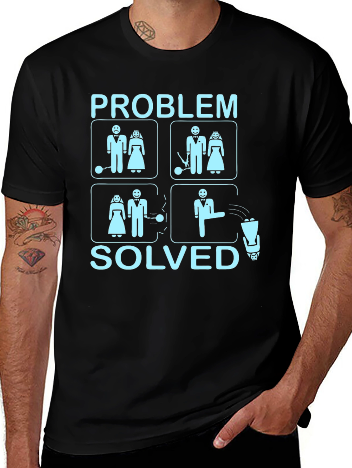 Problem Solved Divorce Funny Graphic T-Shirt