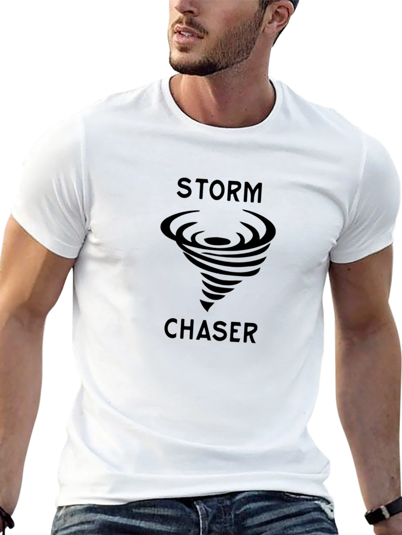 Storm Chaser Graphic Tee - Black Cotton T-Shirt