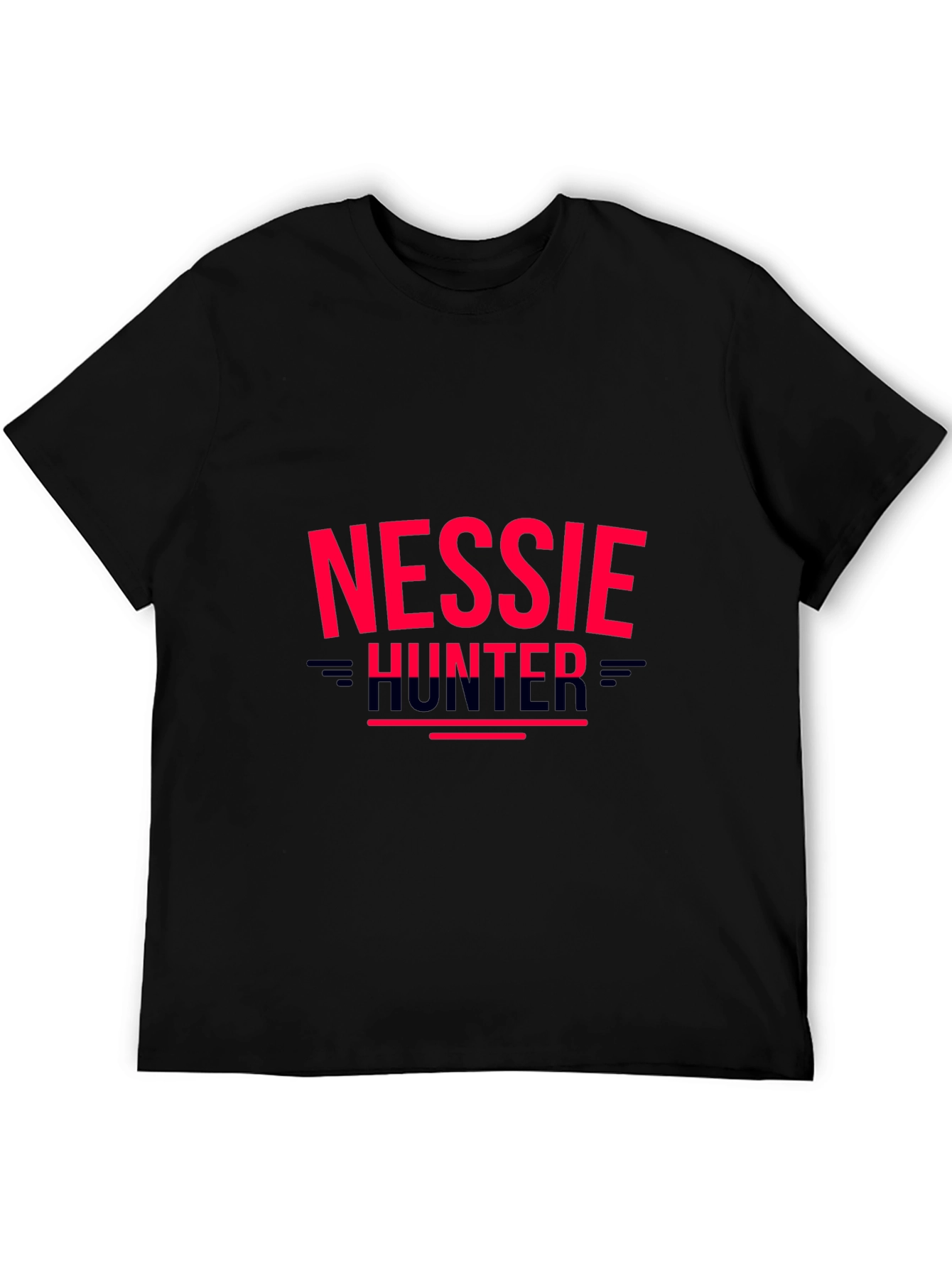 Nessie Hunter Graphic Tee - Novelty Black T-Shirt