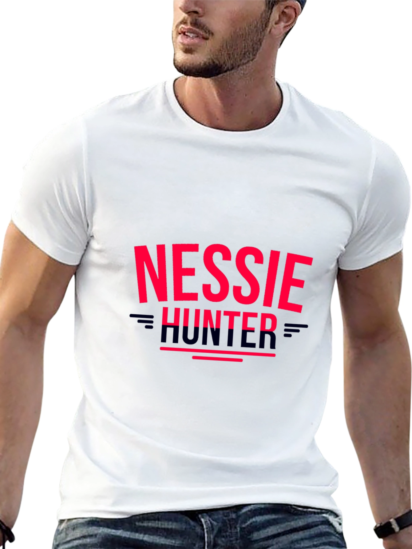 Nessie Hunter Graphic Tee - Novelty Black T-Shirt