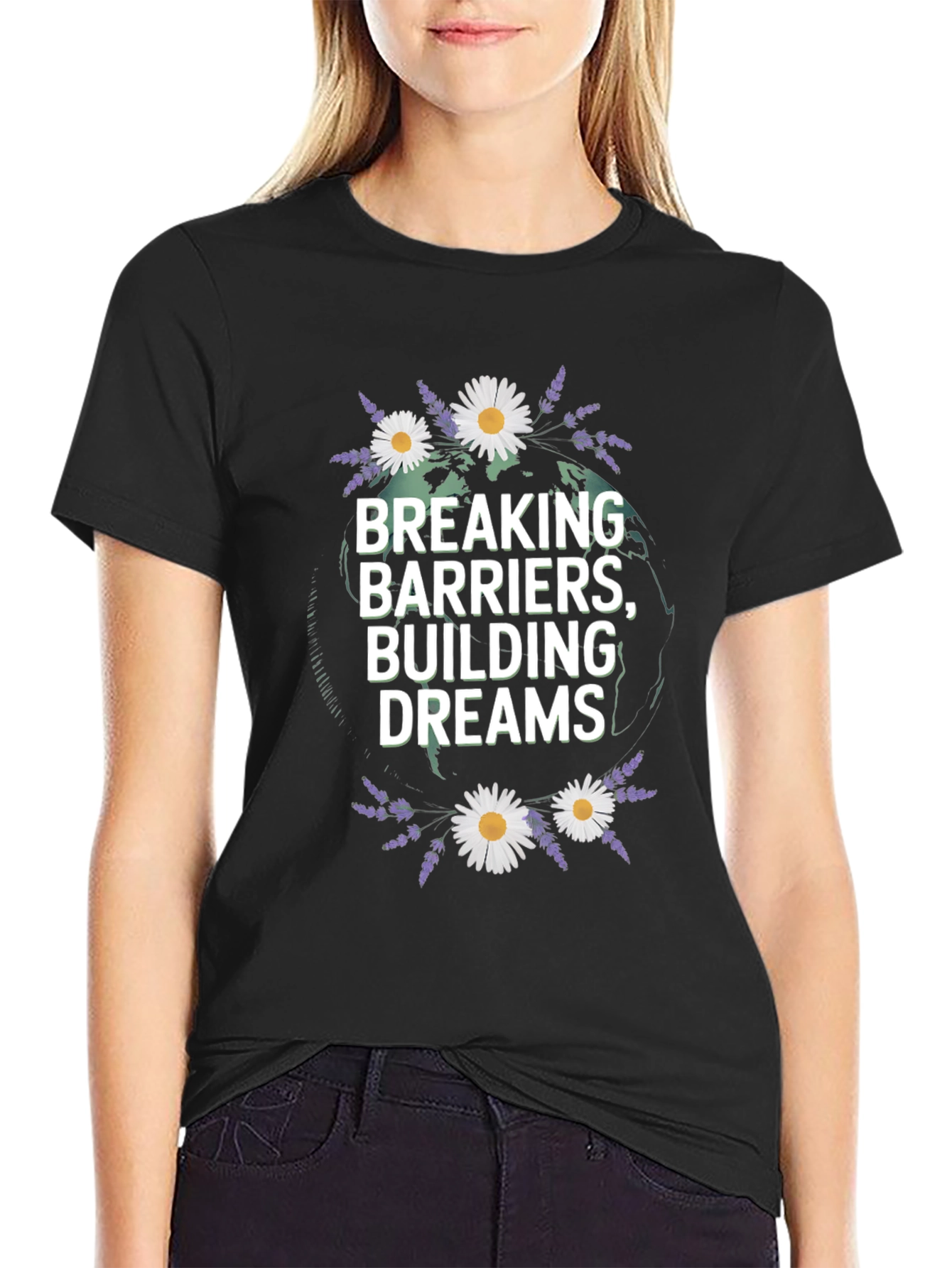 Breaking Barriers T-Shirt - Floral Earth Design