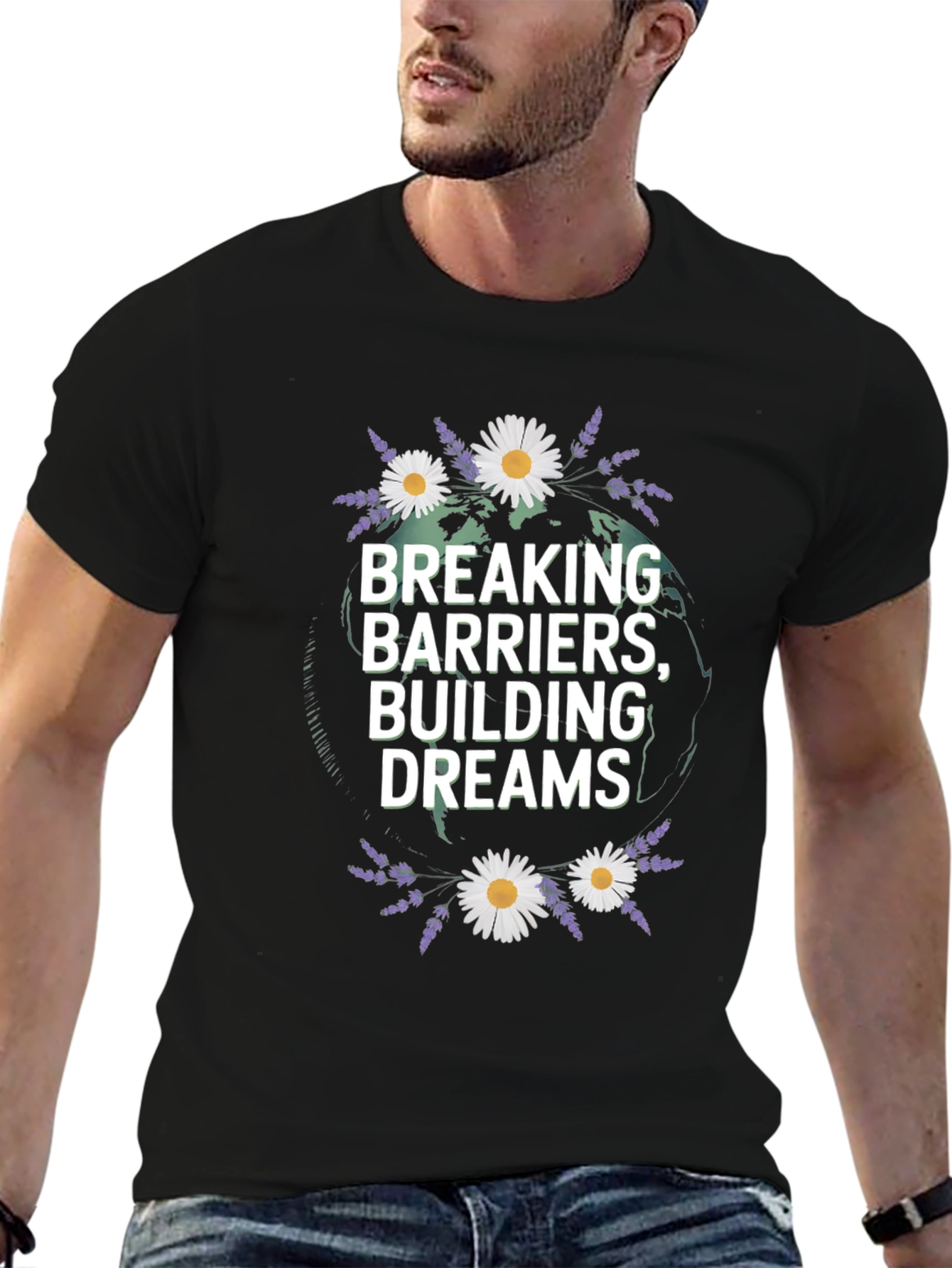 Breaking Barriers T-Shirt - Floral Earth Design