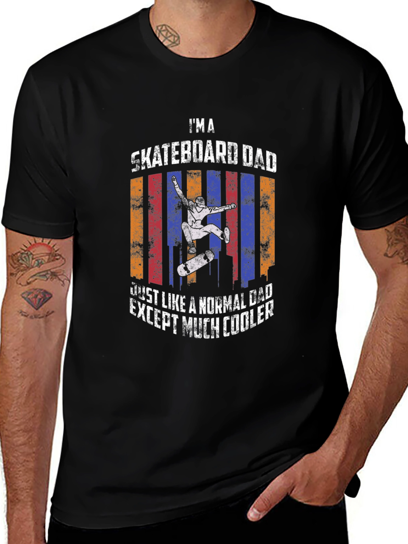 Skateboard Dad T-Shirt - Cool Fathers Day Tee