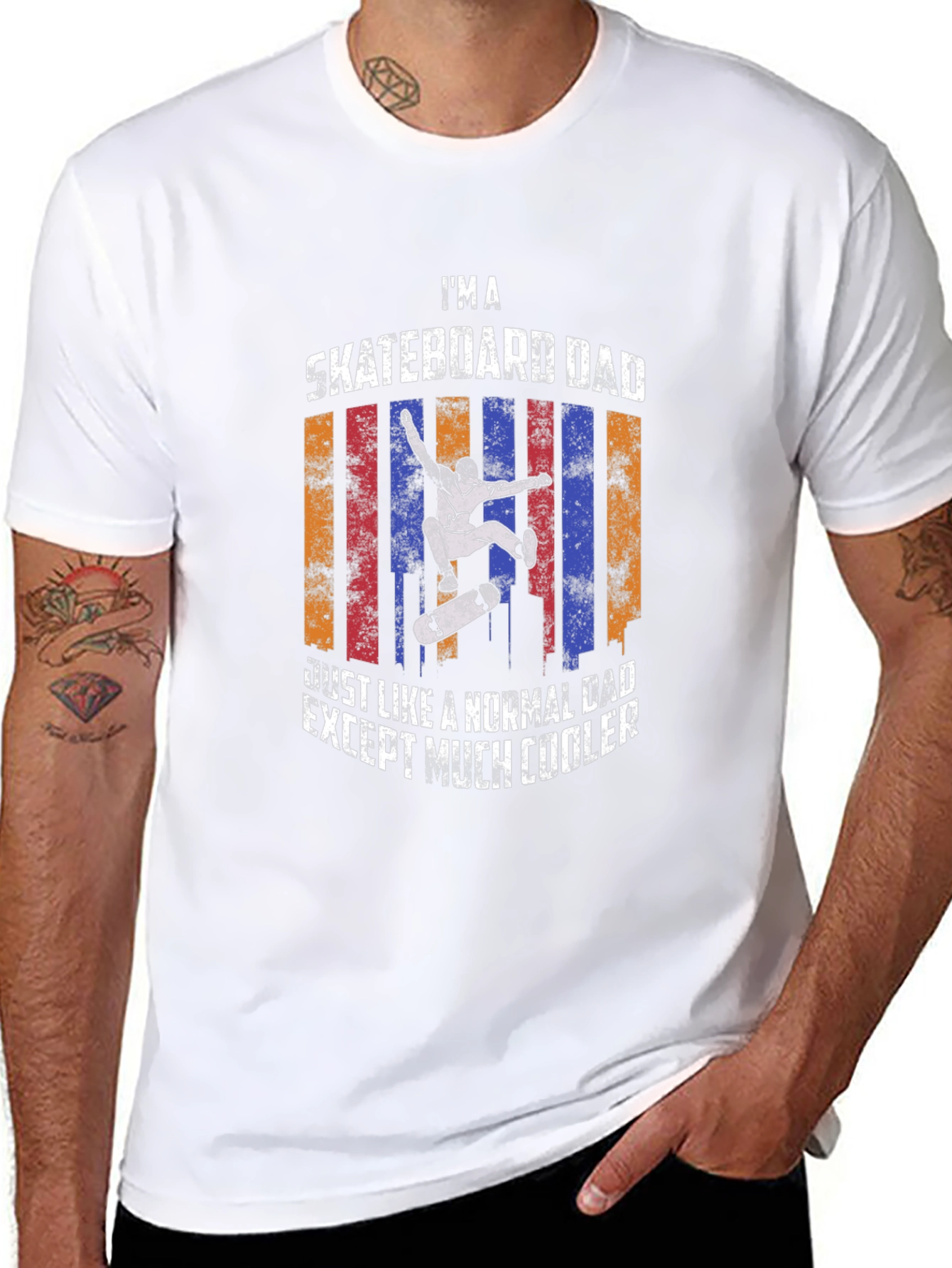 Skateboard Dad T-Shirt - Cool Fathers Day Tee