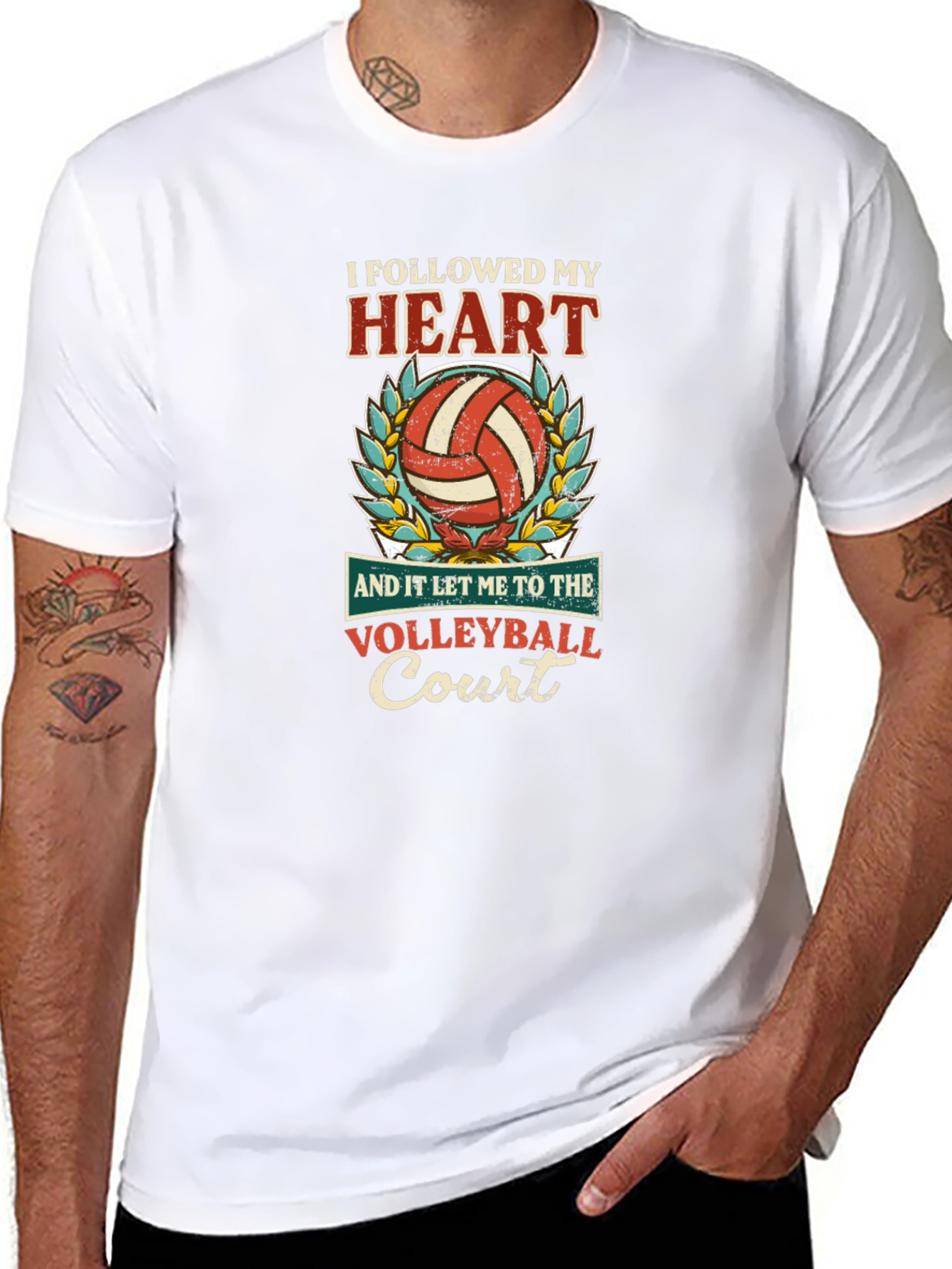 Volleyball Heart Court Graphic Tee