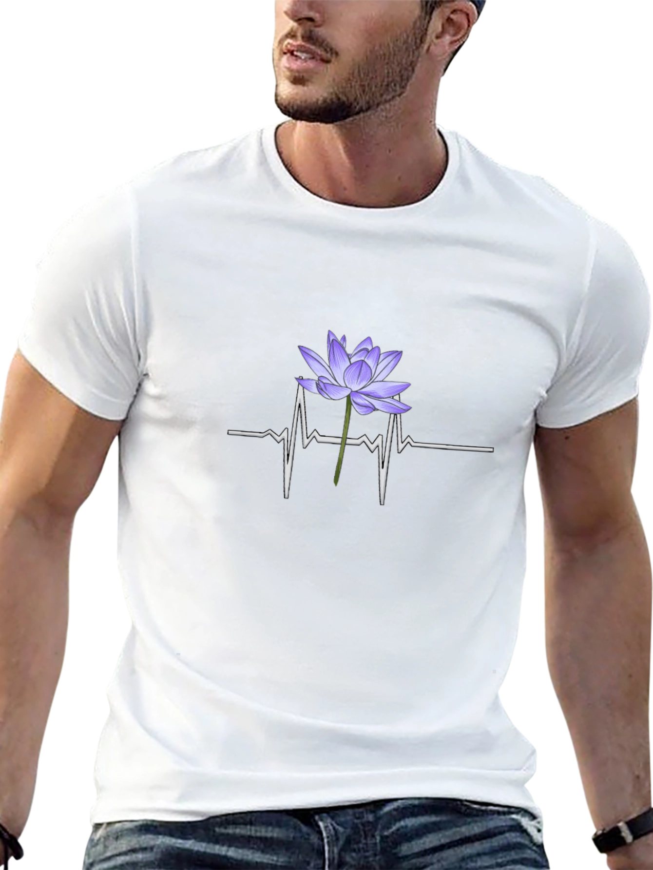 Lotus Heartbeat Graphic Tee - Black