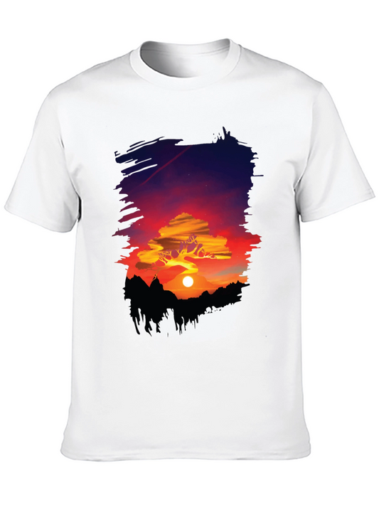 Sunset Landscape Graphic Tee - Nature Lovers T-Shirt