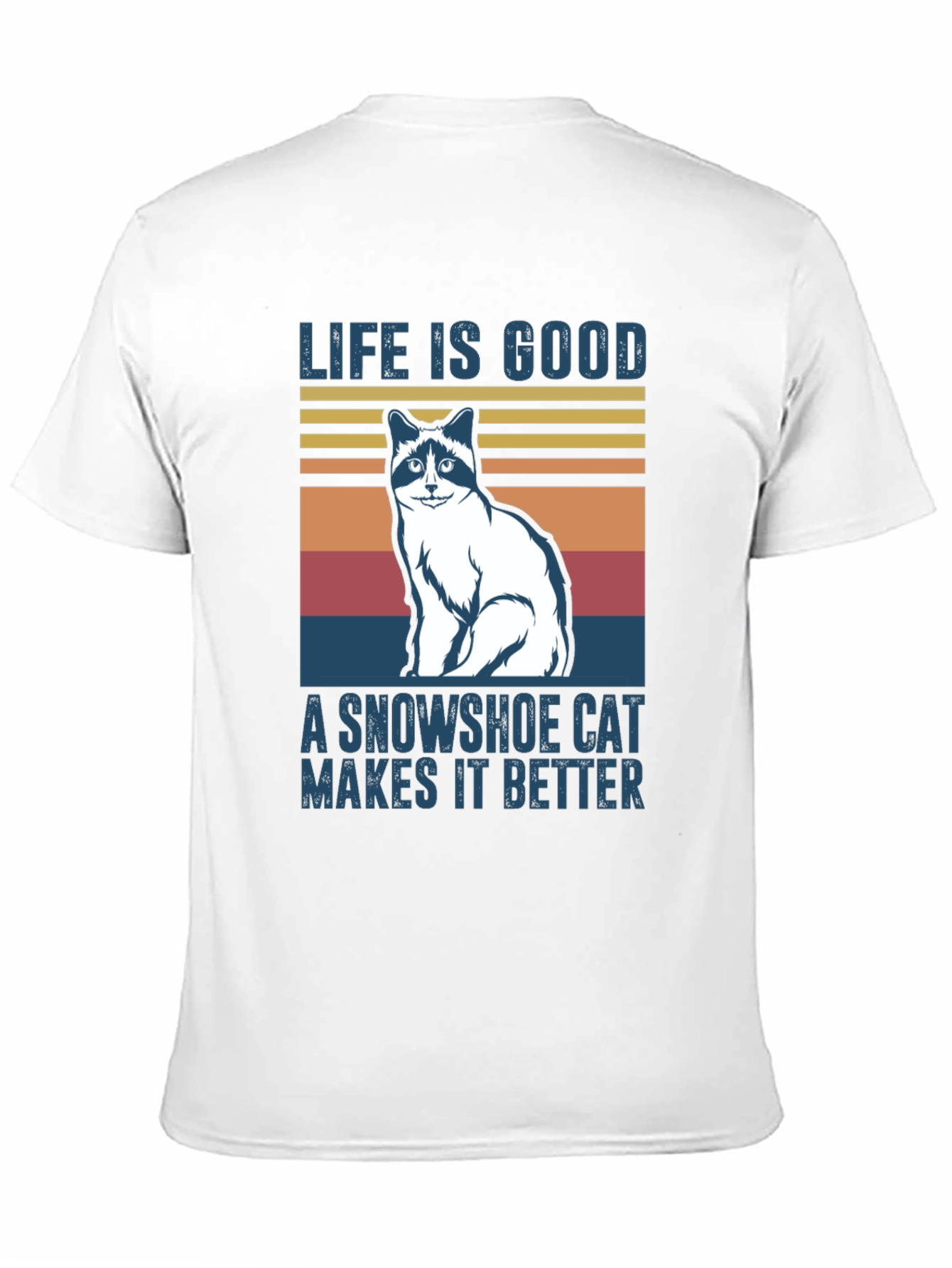 Life is Good Snowshoe Cat T-Shirt