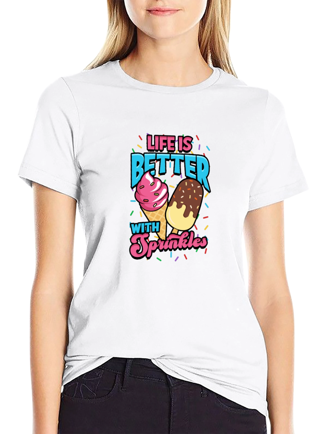 Life is Better With Sprinkles Black T-Shirt