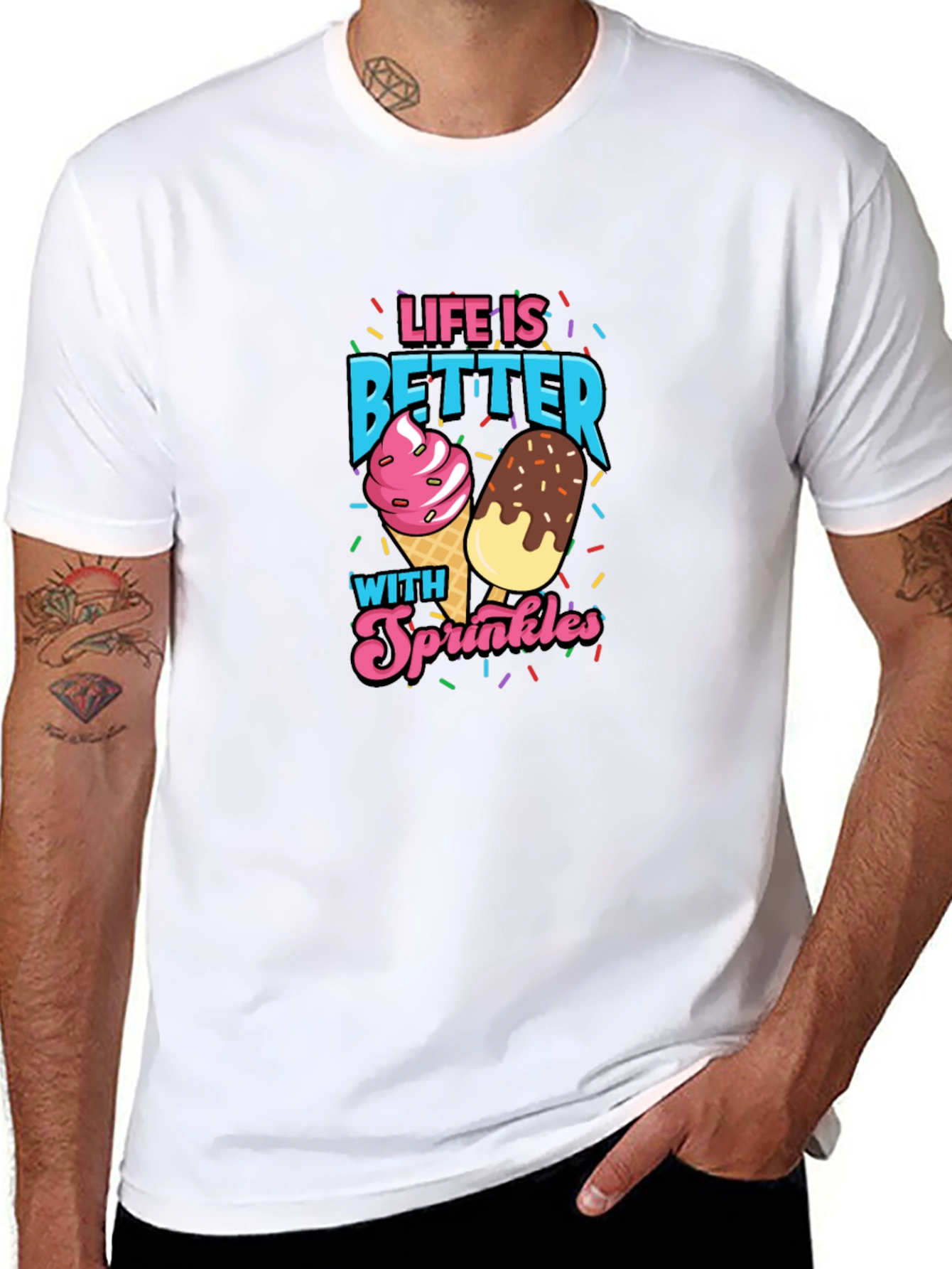Life is Better With Sprinkles Black T-Shirt