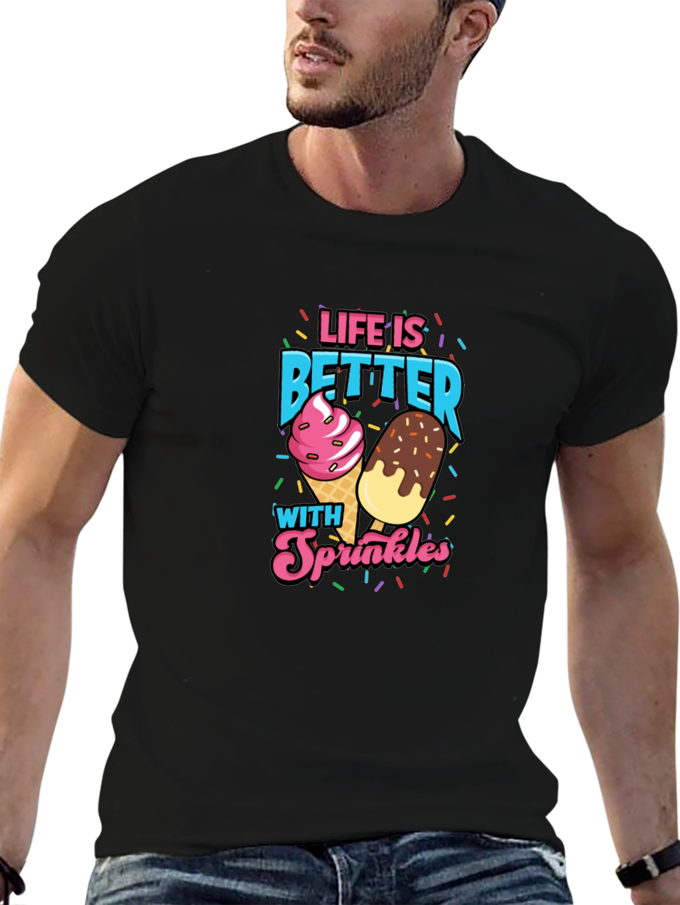 Life is Better With Sprinkles Black T-Shirt