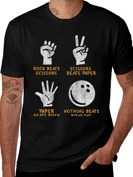 Rock Paper Scissors Bowling Graphic Tee