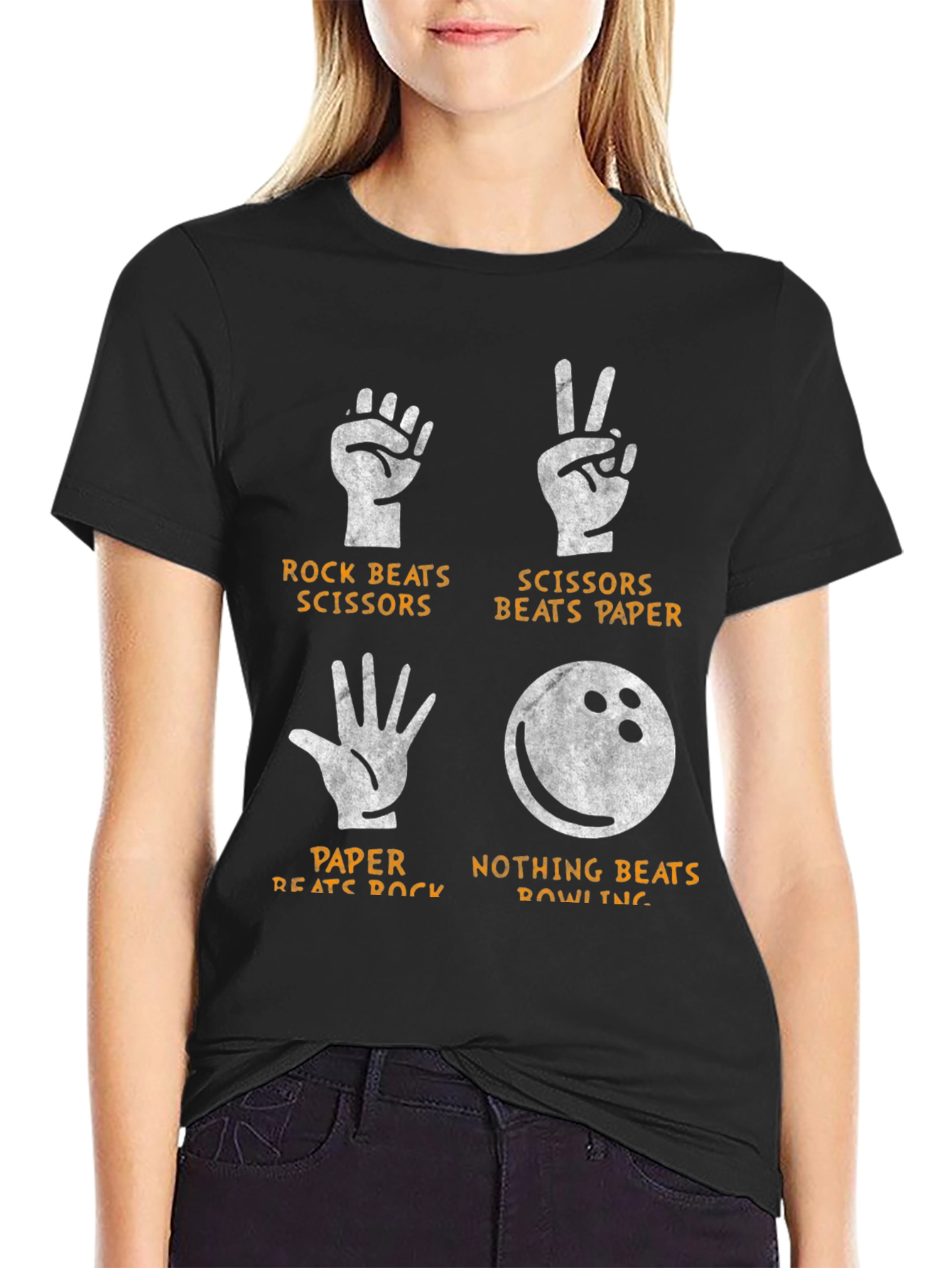 Rock Paper Scissors Bowling Graphic Tee