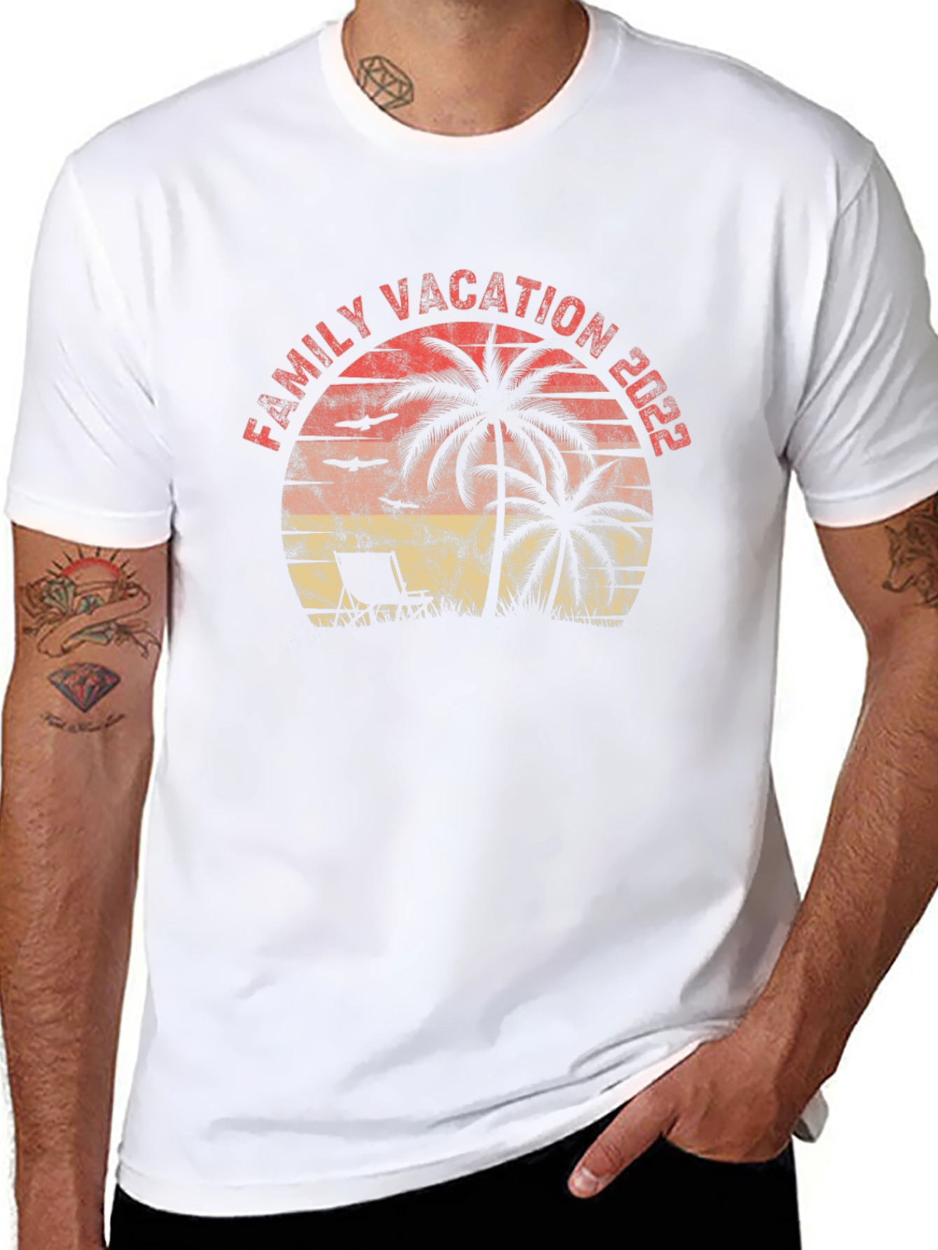 Family Vacation 2022 Palm Tree Graphic Tee
