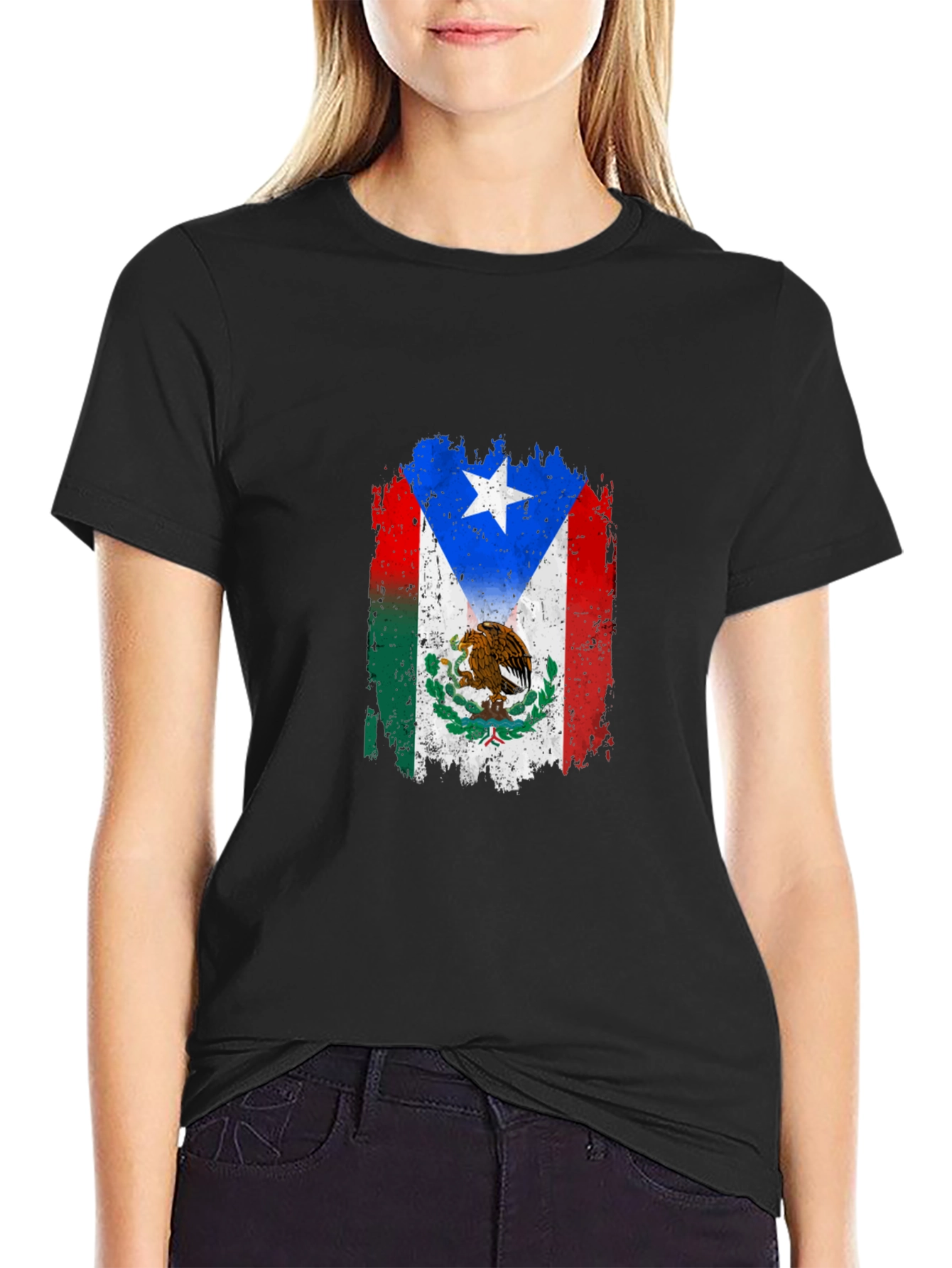 Mexico Puerto Rico Flag T-Shirt