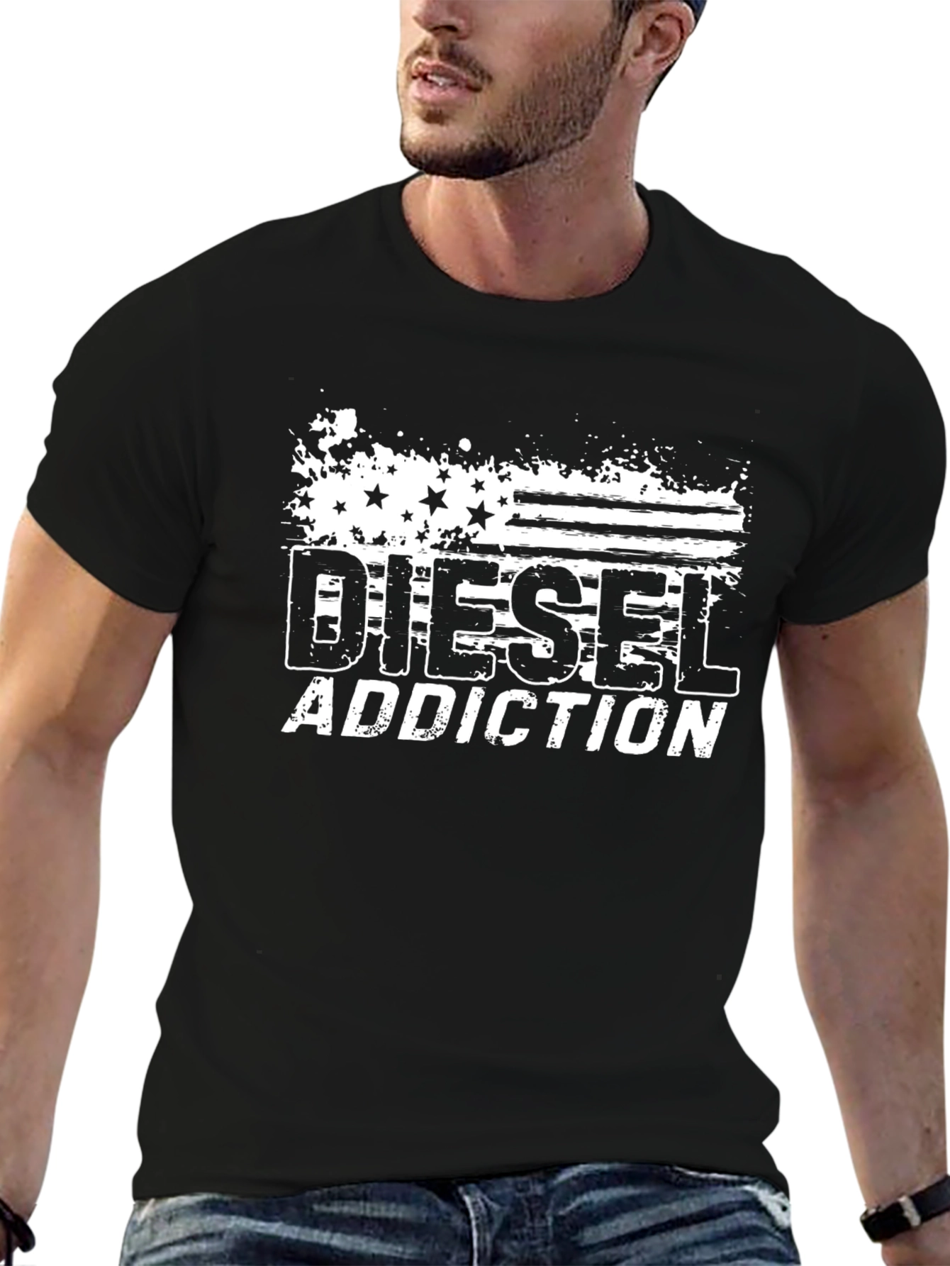 Diesel Addiction T-Shirt: American Flag Design