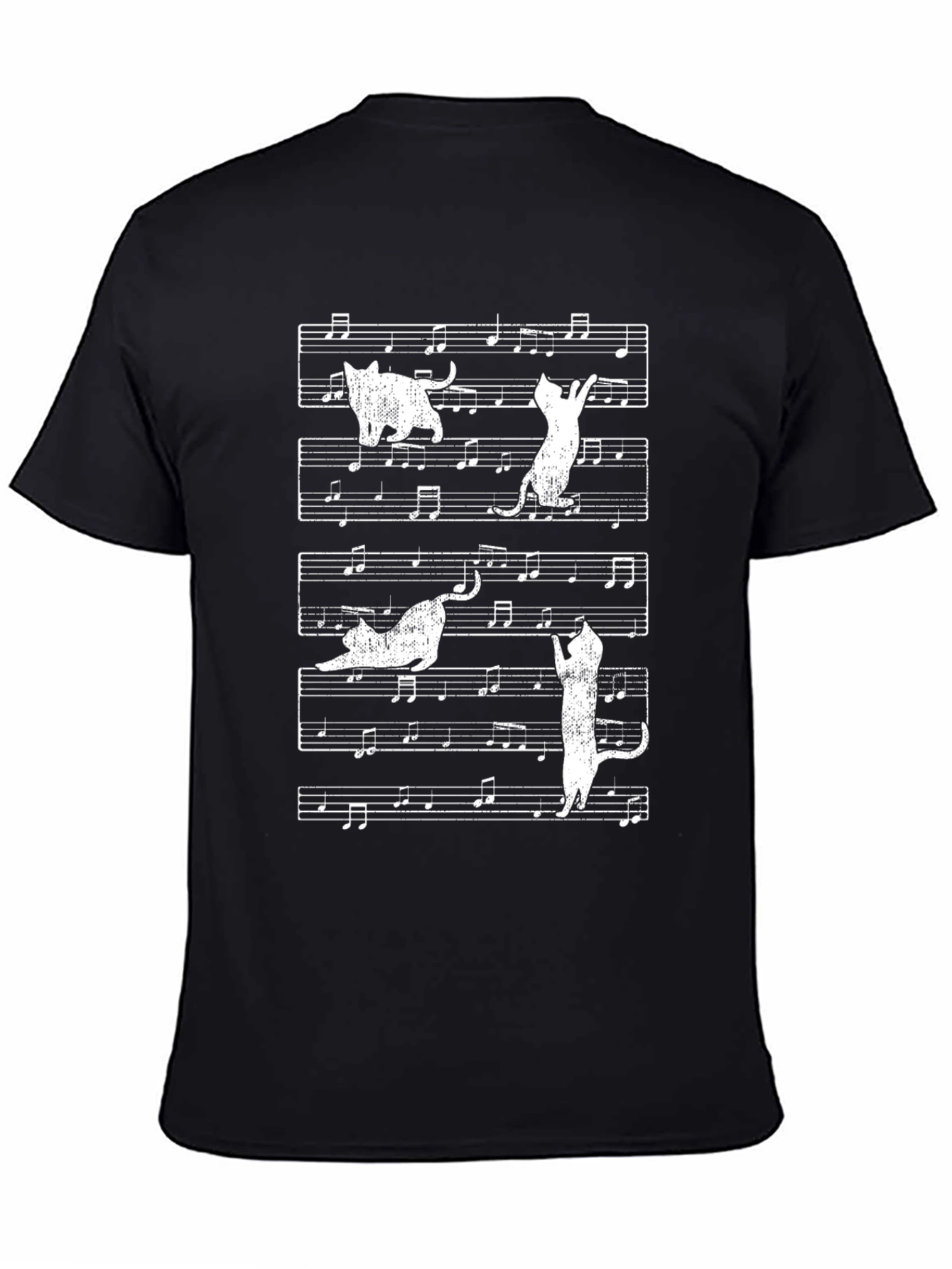 Cat Music Notes Graphic Tee